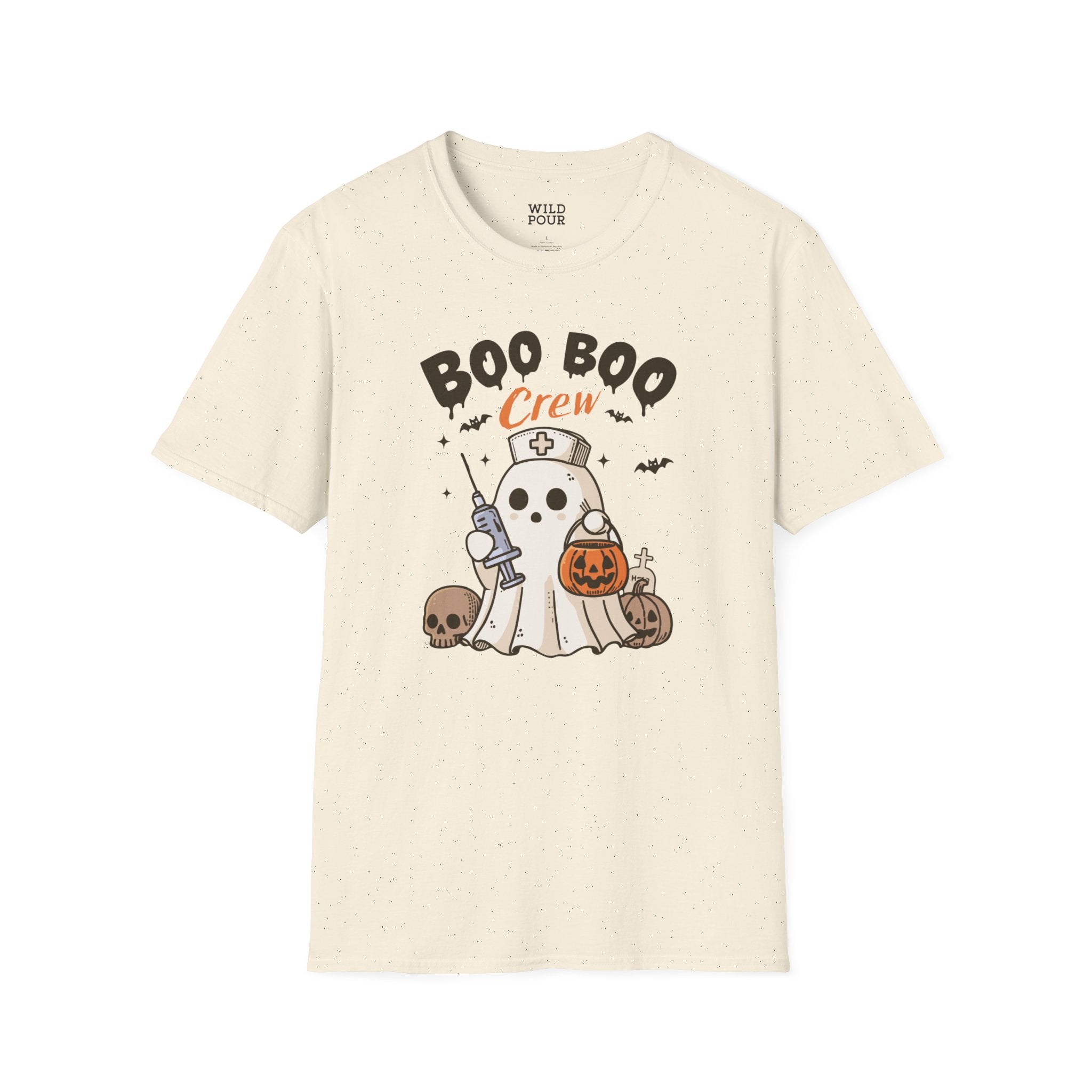 Boo Boo Crew Tee - Natural / S - Wild Pour