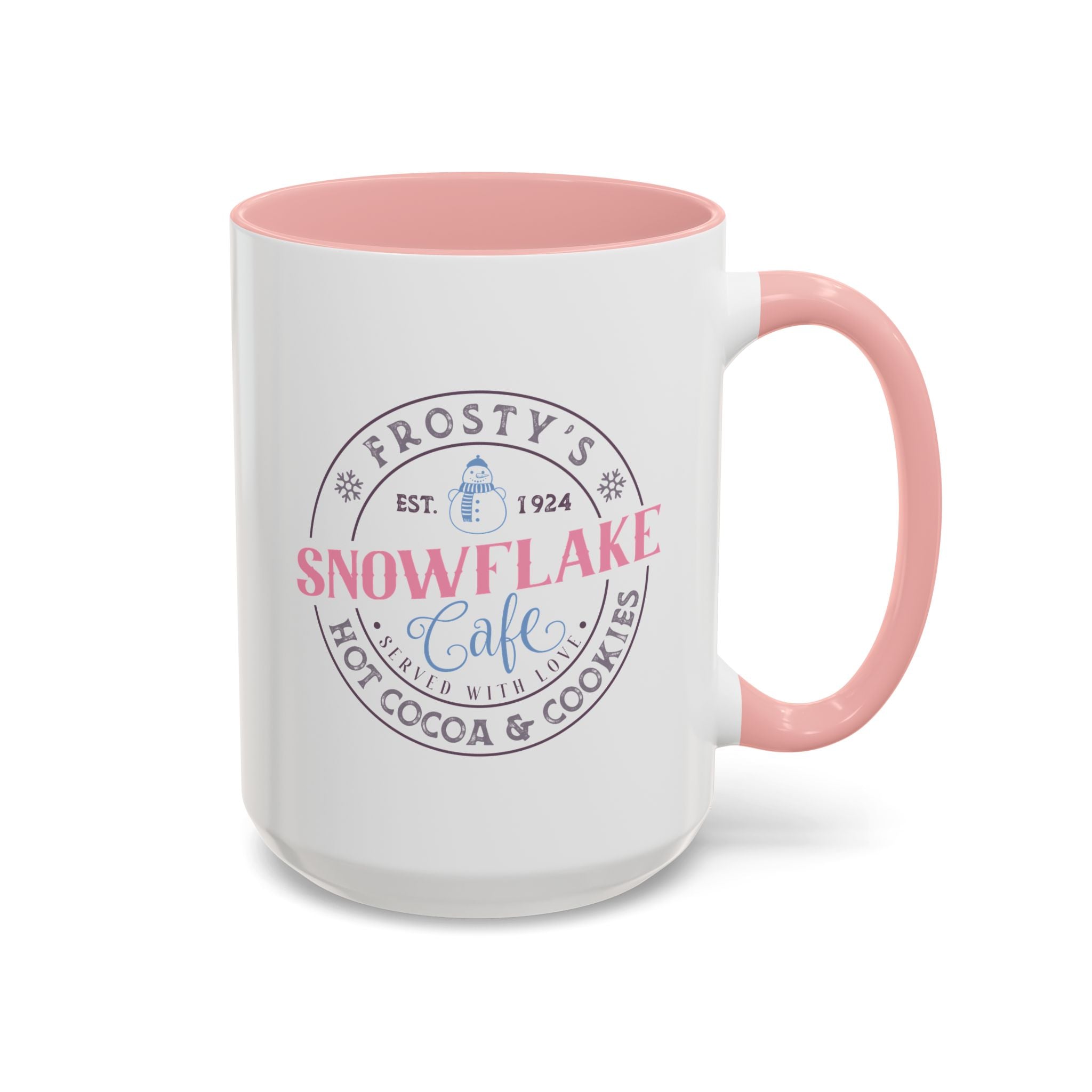 Frosty's Snowflake Cafe, Snowman Mug - 15oz / Pink - Wild Pour