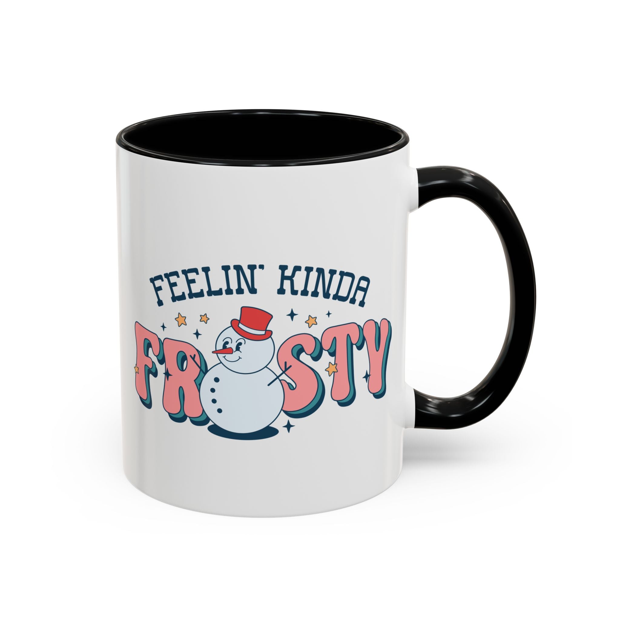 Feelin' Kinda Frosty, Snowman Mug - 11oz / Black - Wild Pour