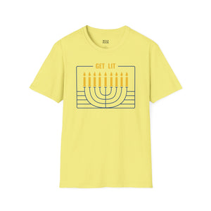 Get Lit, Menorah Tee - S / Cornsilk - Wild Pour