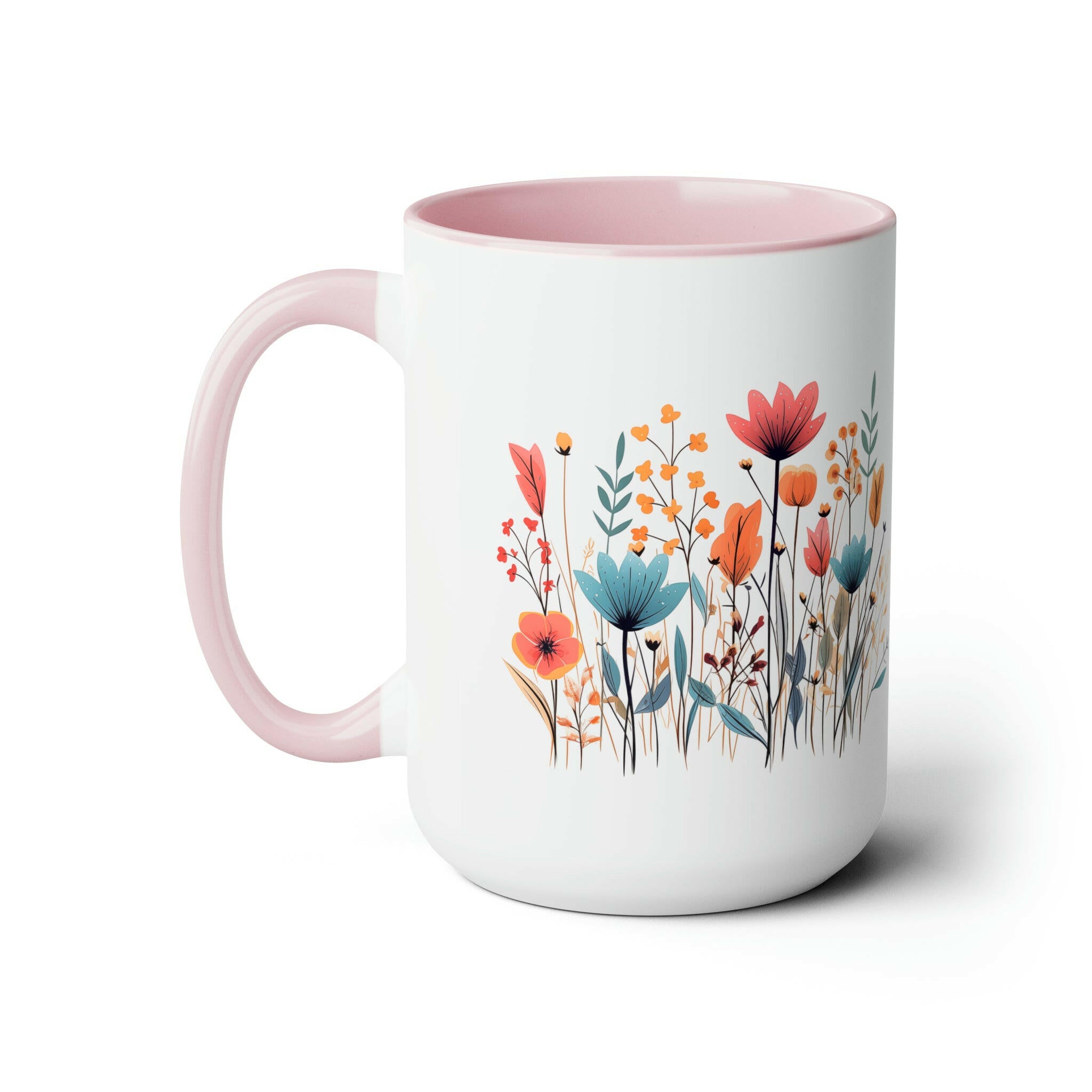 Spring Wildflowers, 15oz 11oz Coffee Mug, Boho Wildflowers Cottagecore, Flower Garden Lover, Gift For Her, Botanical, Spring Floral Nature - Wild Pour