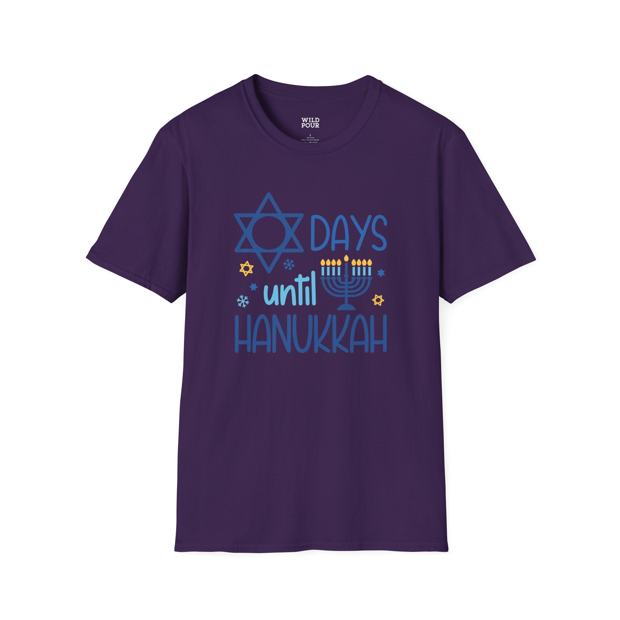 Days Until Hanukkah Tee - S / Purple - Wild Pour