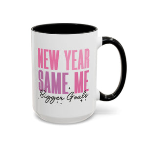 New Year, Same Me, Bigger Goals Mug - 15oz / Black - Wild Pour