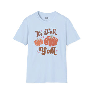 It's Fall Y'all, Autumn Tee - S / Light Blue - Wild Pour