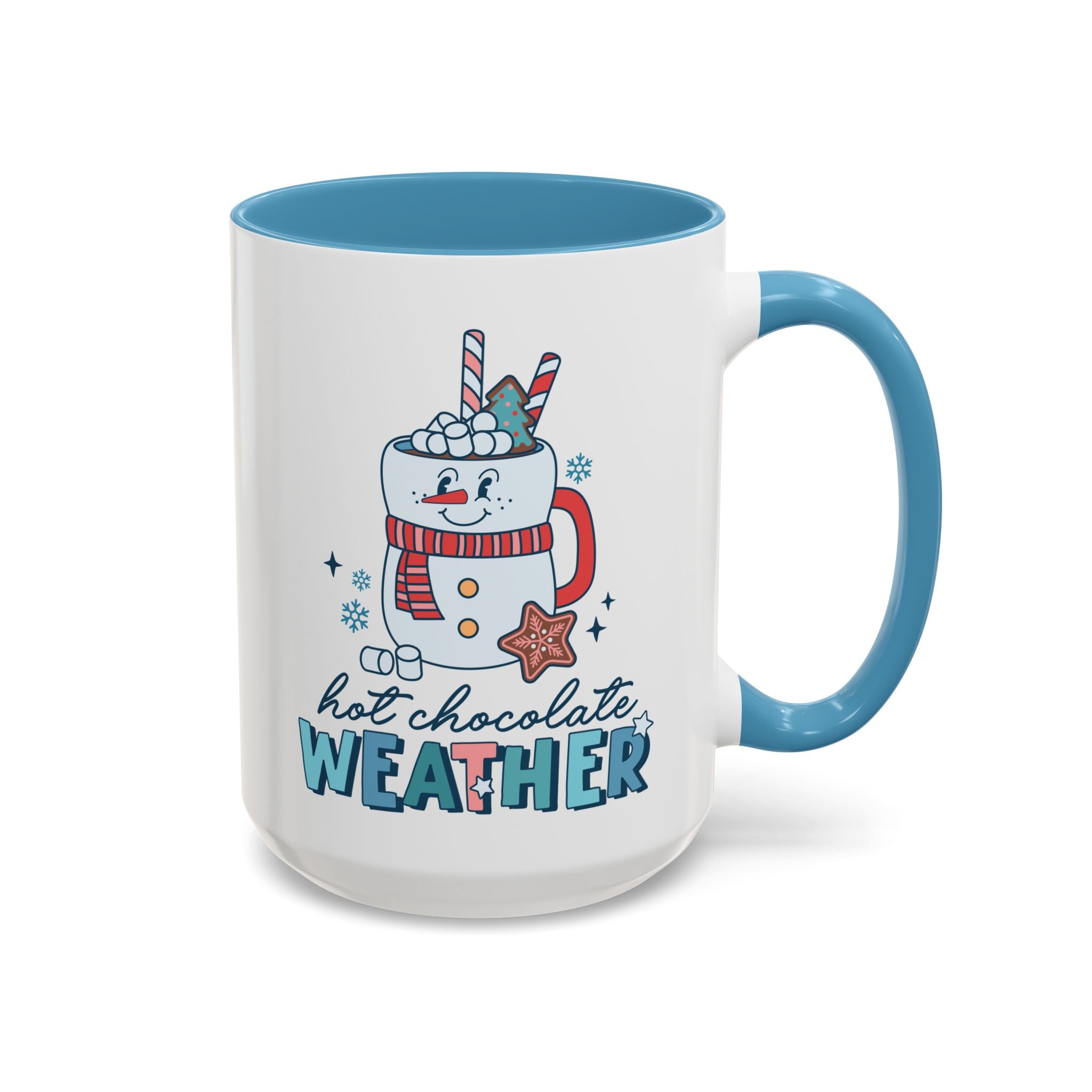 Hot Chocolate Weather, Snowman Mug - 15oz / Light Blue - Wild Pour