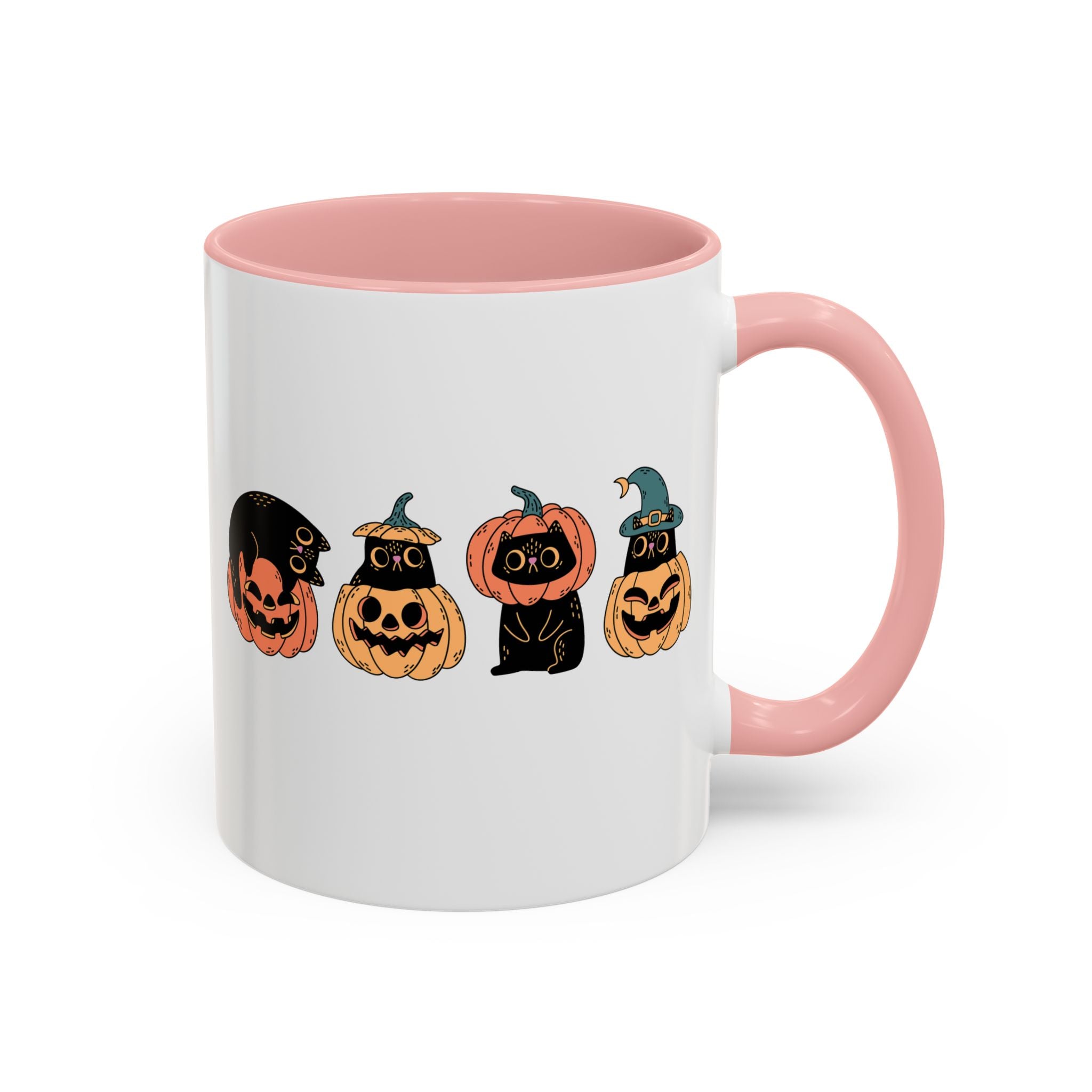 Black Cats and Pumpkins Mug - 11oz / Pink - Wild Pour