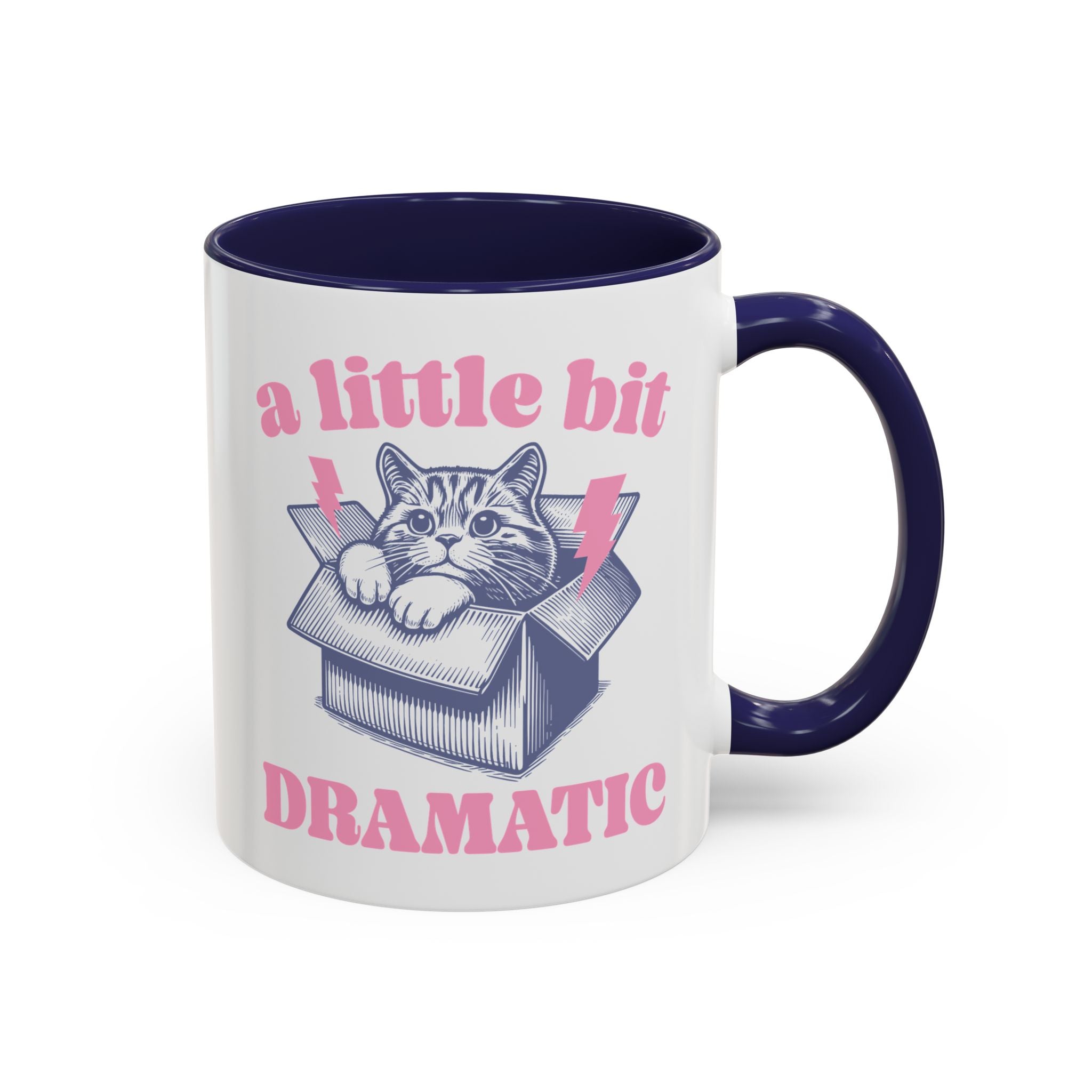 A Little Bit Dramatic Cat Mug - 11oz / Navy - Wild Pour