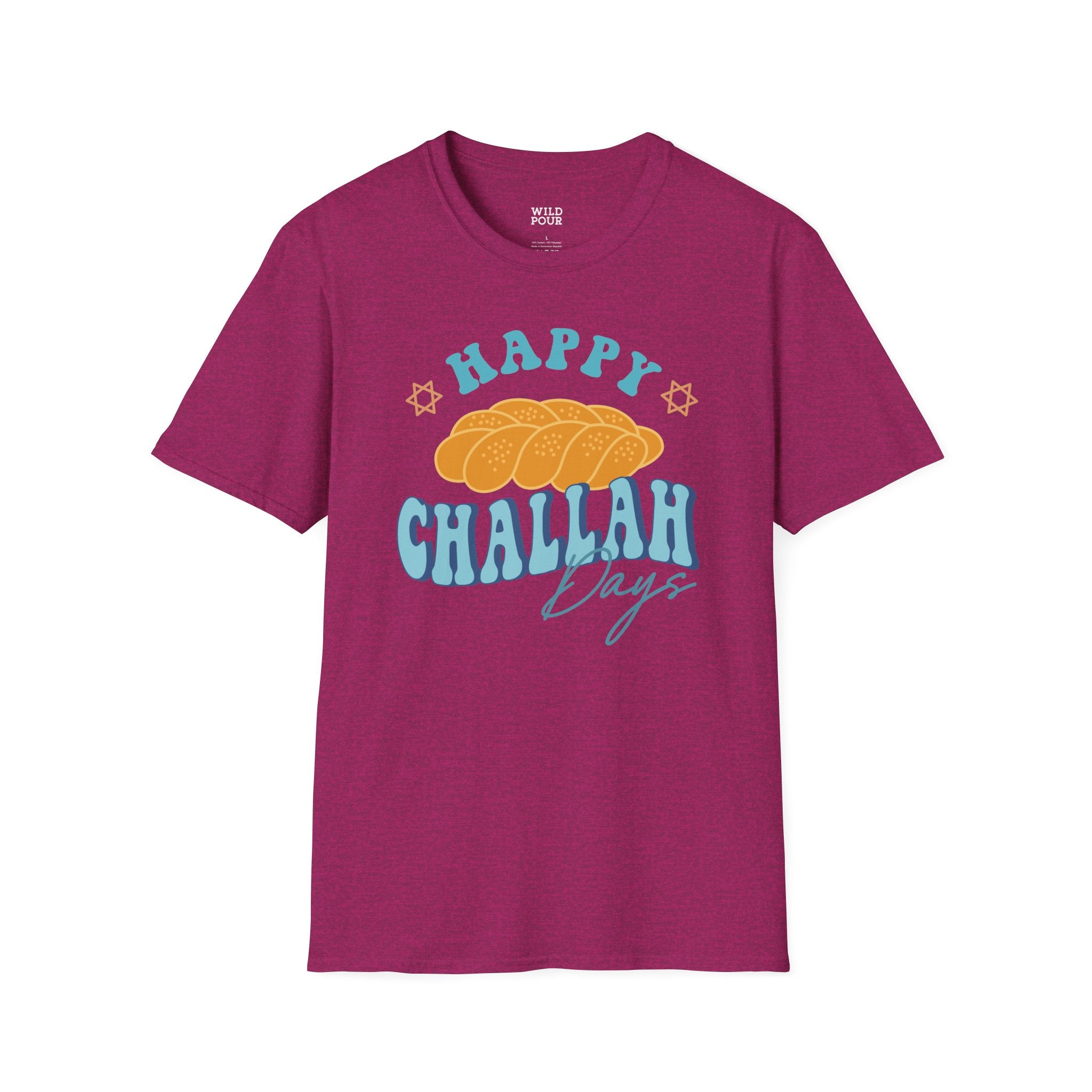 Happy Challah Days Tee - S / Antique Heliconia - Wild Pour