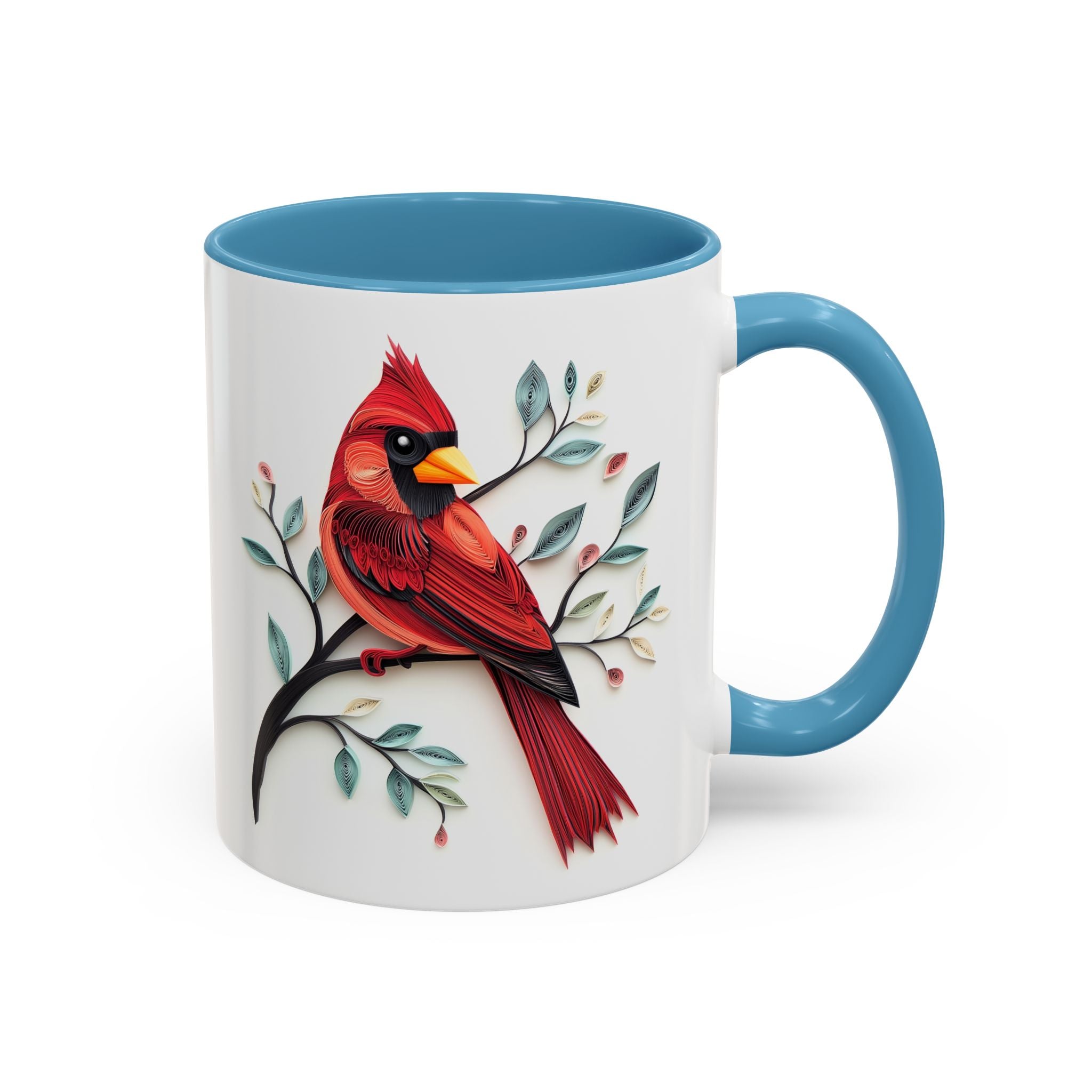 Cardinal, Paper Quilling Mug - 11oz / Light Blue - Wild Pour