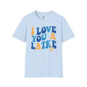 I Love You a Latke Tee - S / Light Blue - Wild Pour