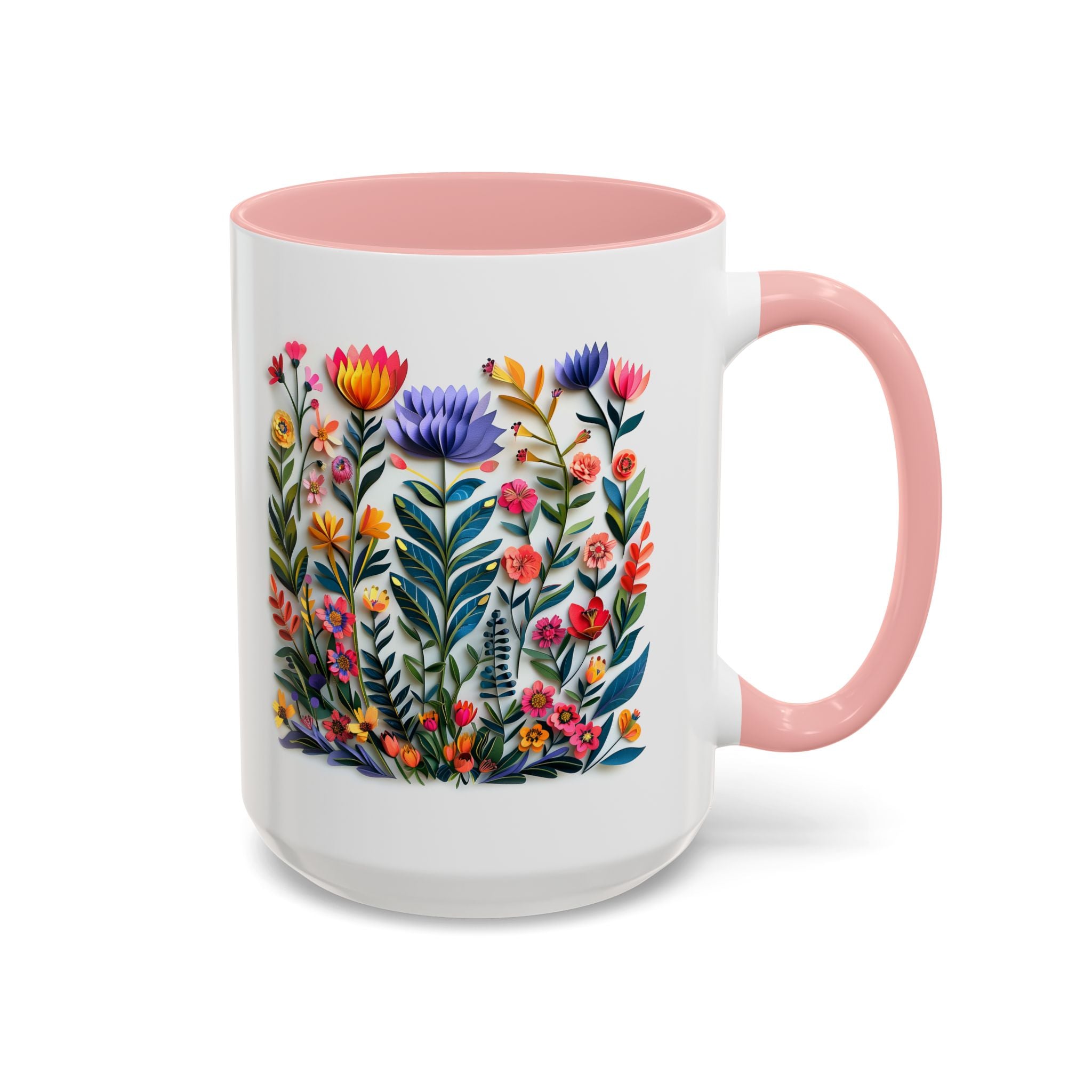 Wildflowers, Paper Quilling Mug - 15oz / Pink - Wild Pour