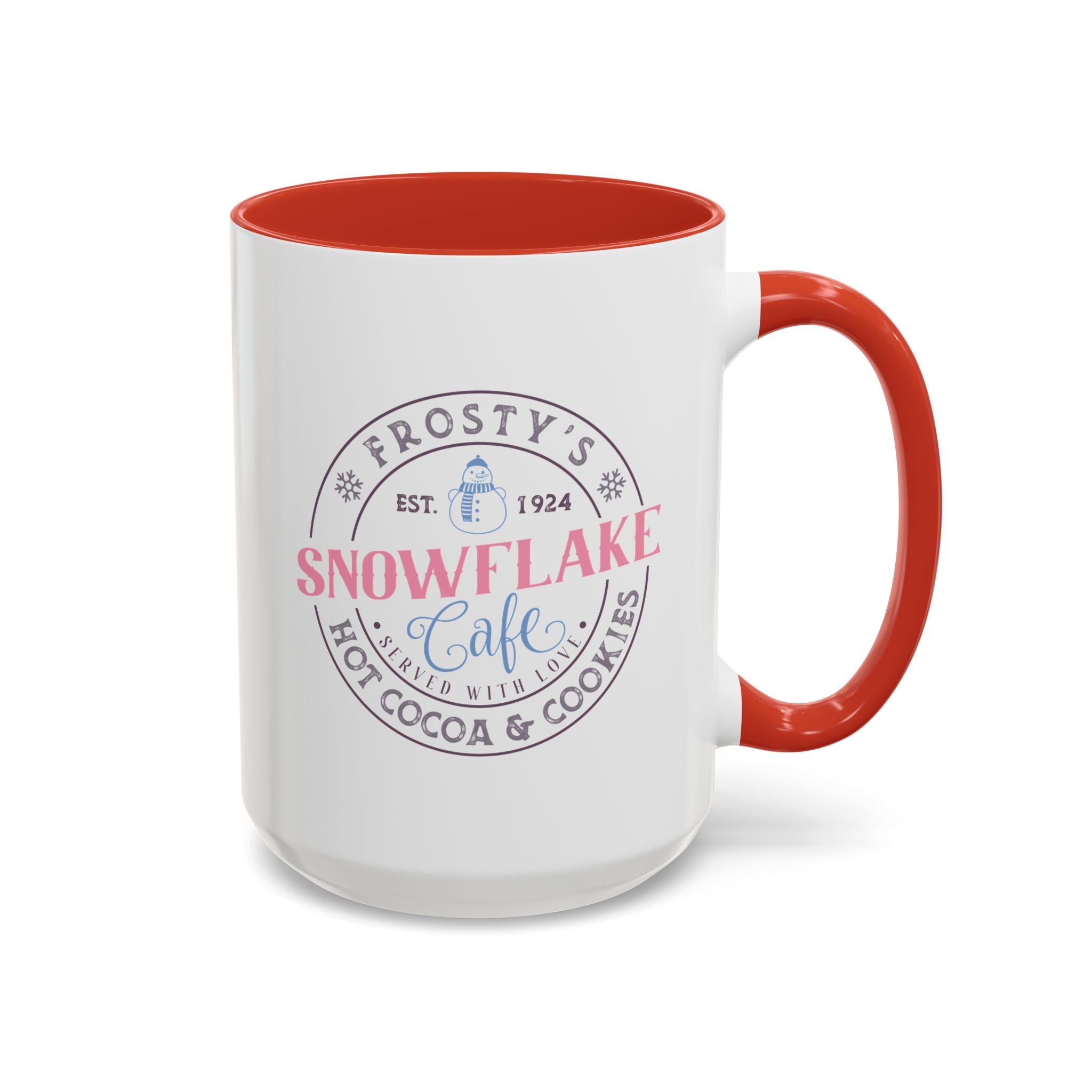 Frosty's Snowflake Cafe, Snowman Mug - 15oz / Red - Wild Pour