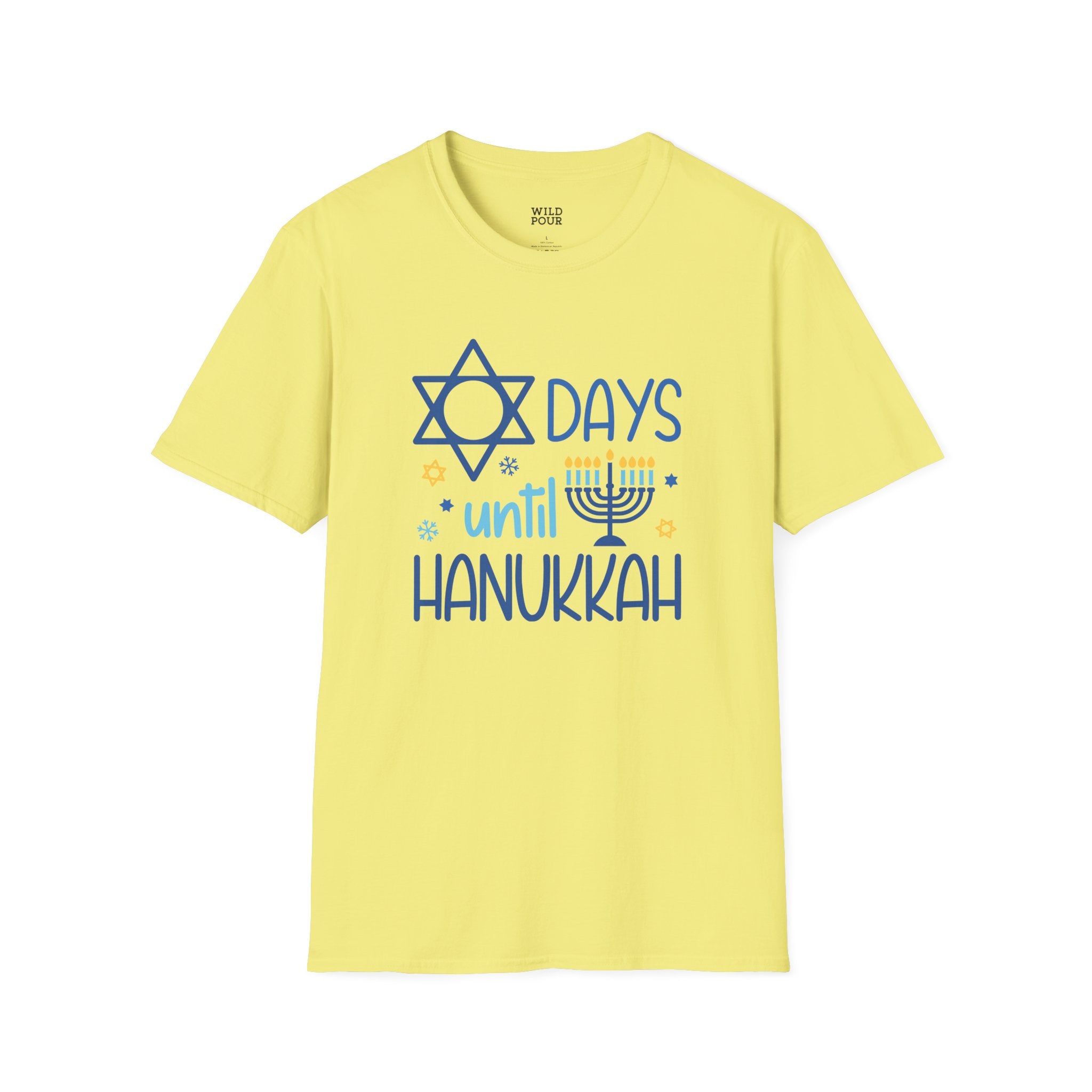 Days Until Hanukkah Tee - S / Cornsilk - Wild Pour