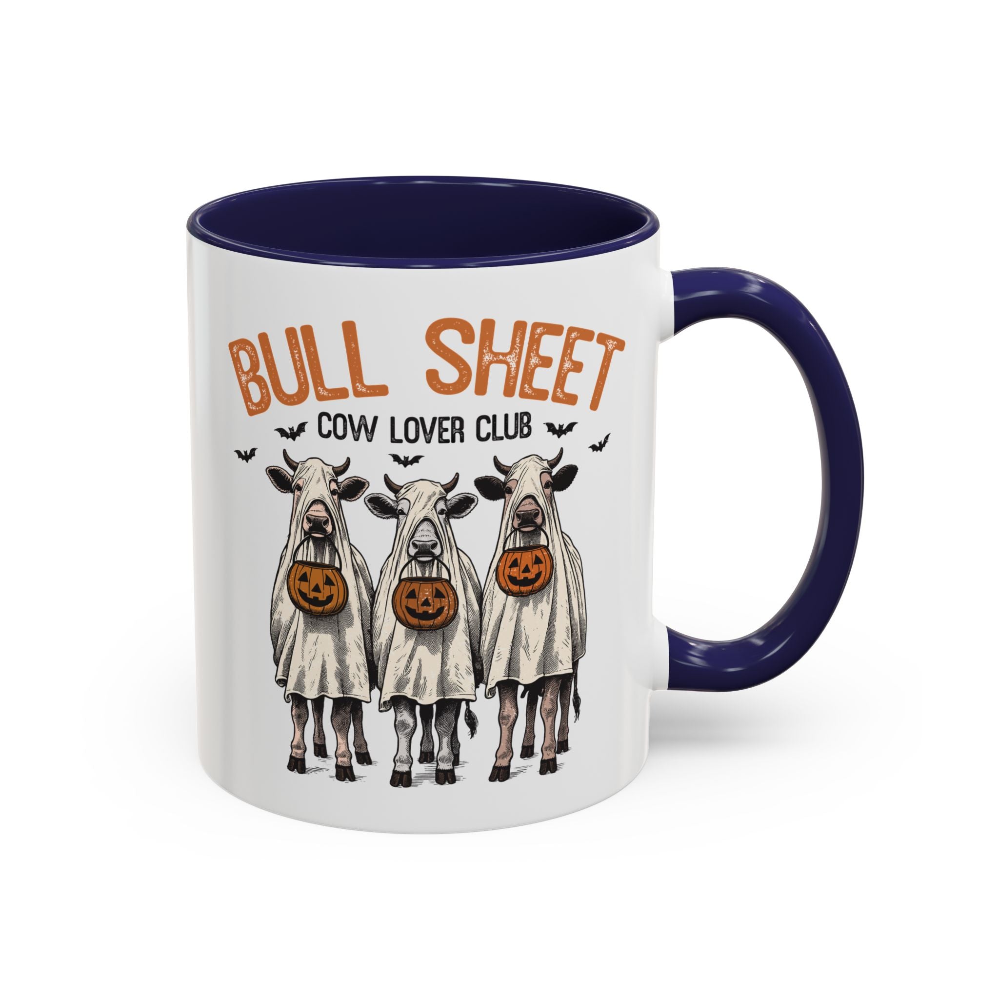 Bull Sheet - Cow Lovers Club, Vintage Cow Mug - 11oz / Navy - Wild Pour