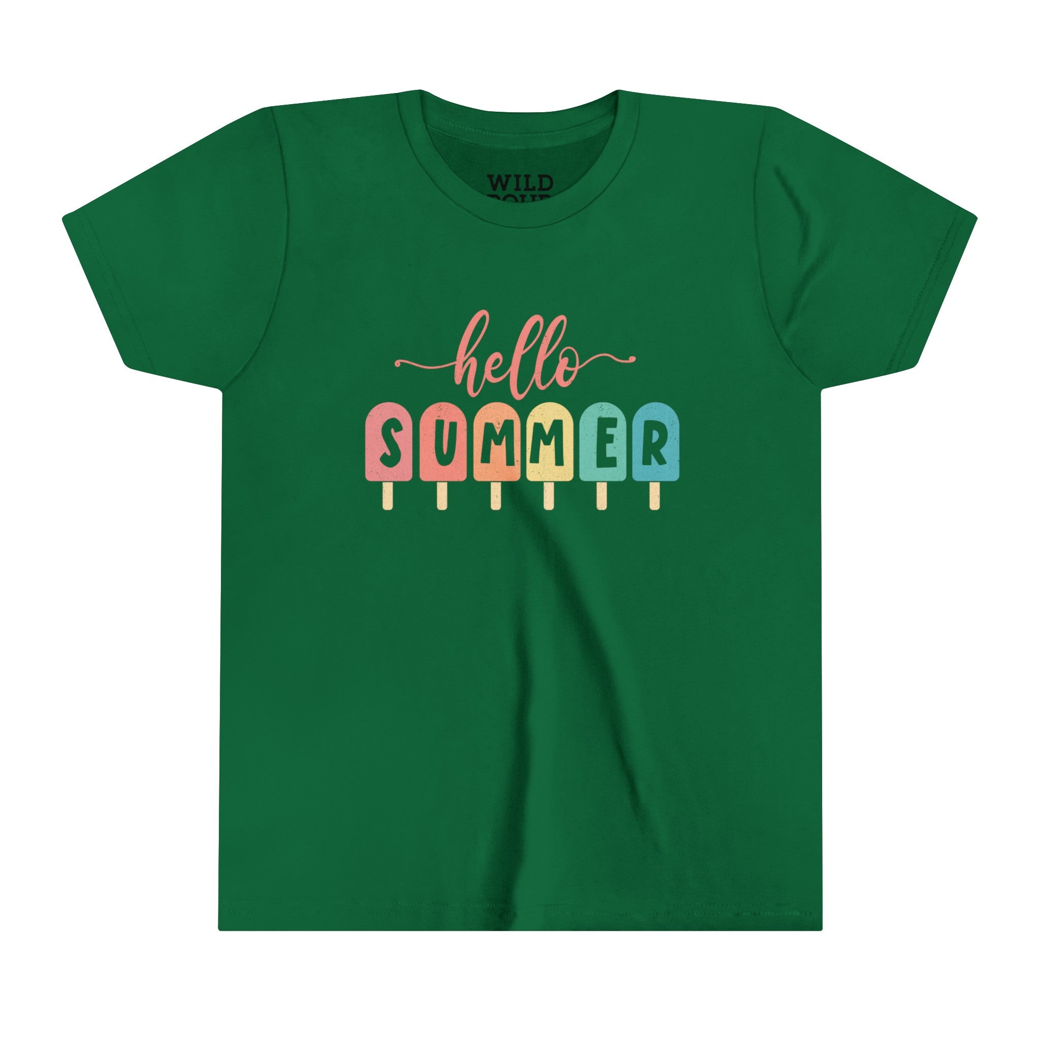 Hello Summer Youth Tee - Kelly / S - Wild Pour