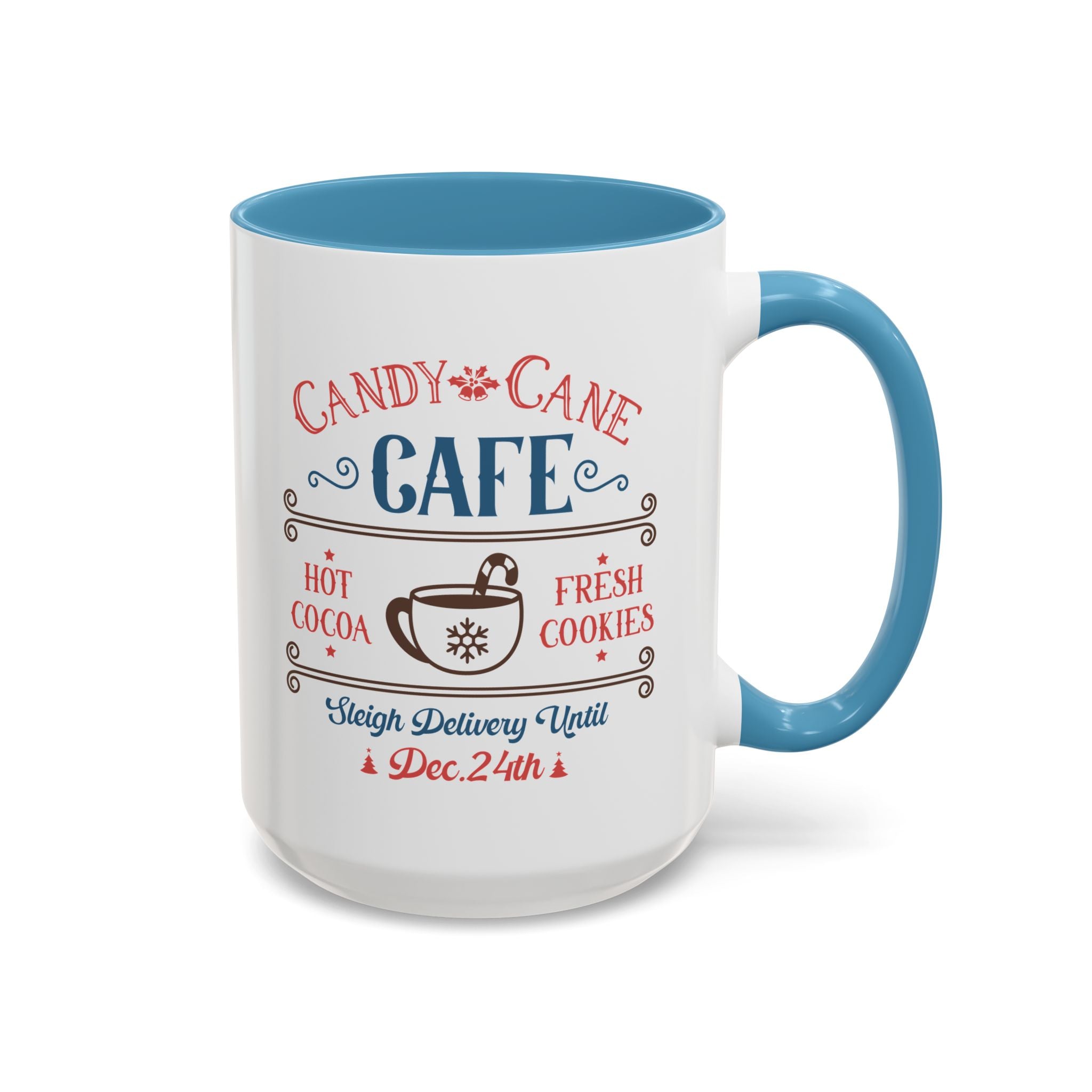 Candy Cane Cafe Mug - 15oz / Light Blue - Wild Pour