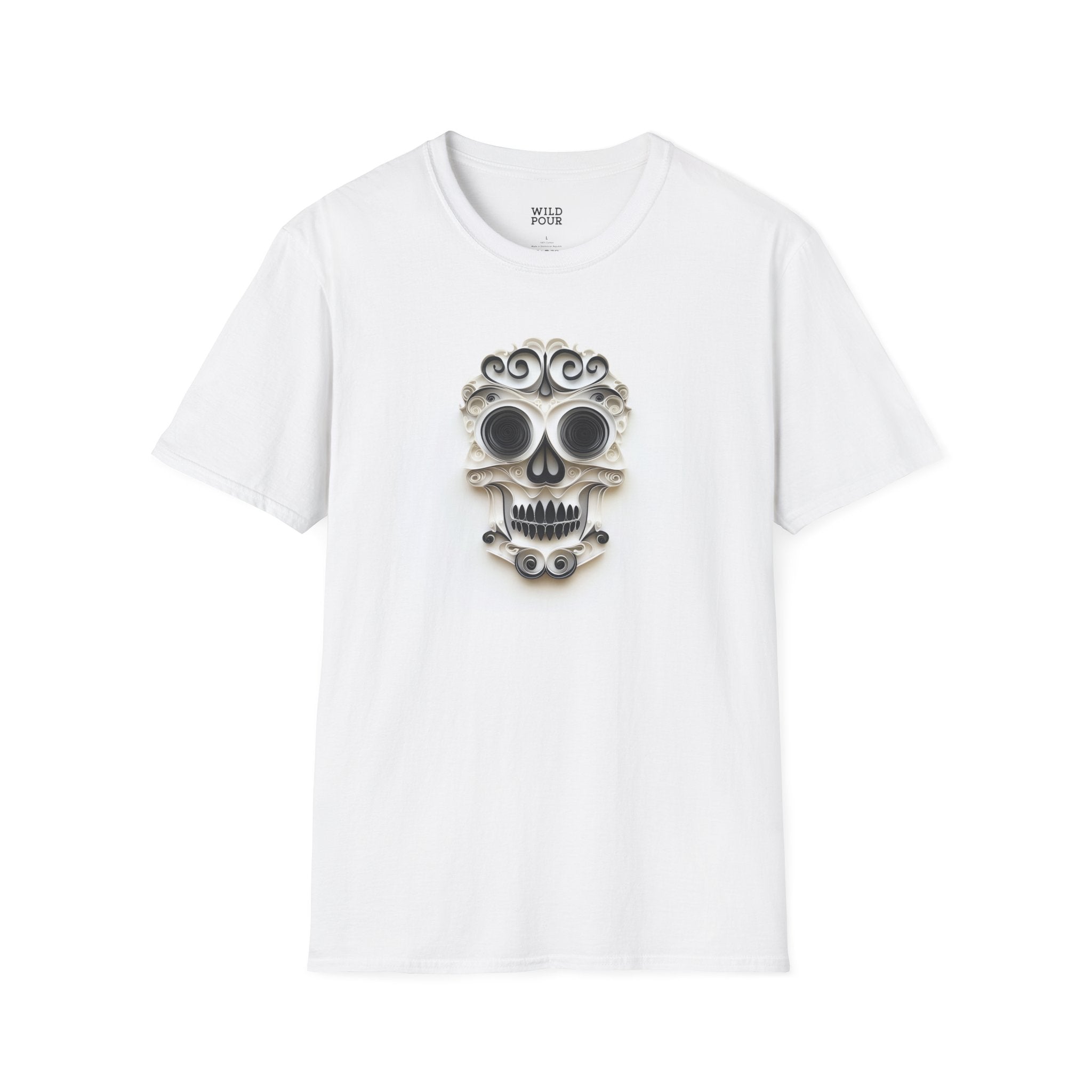 Black & White Skull, Paper Quilling Tee - Wild Pour