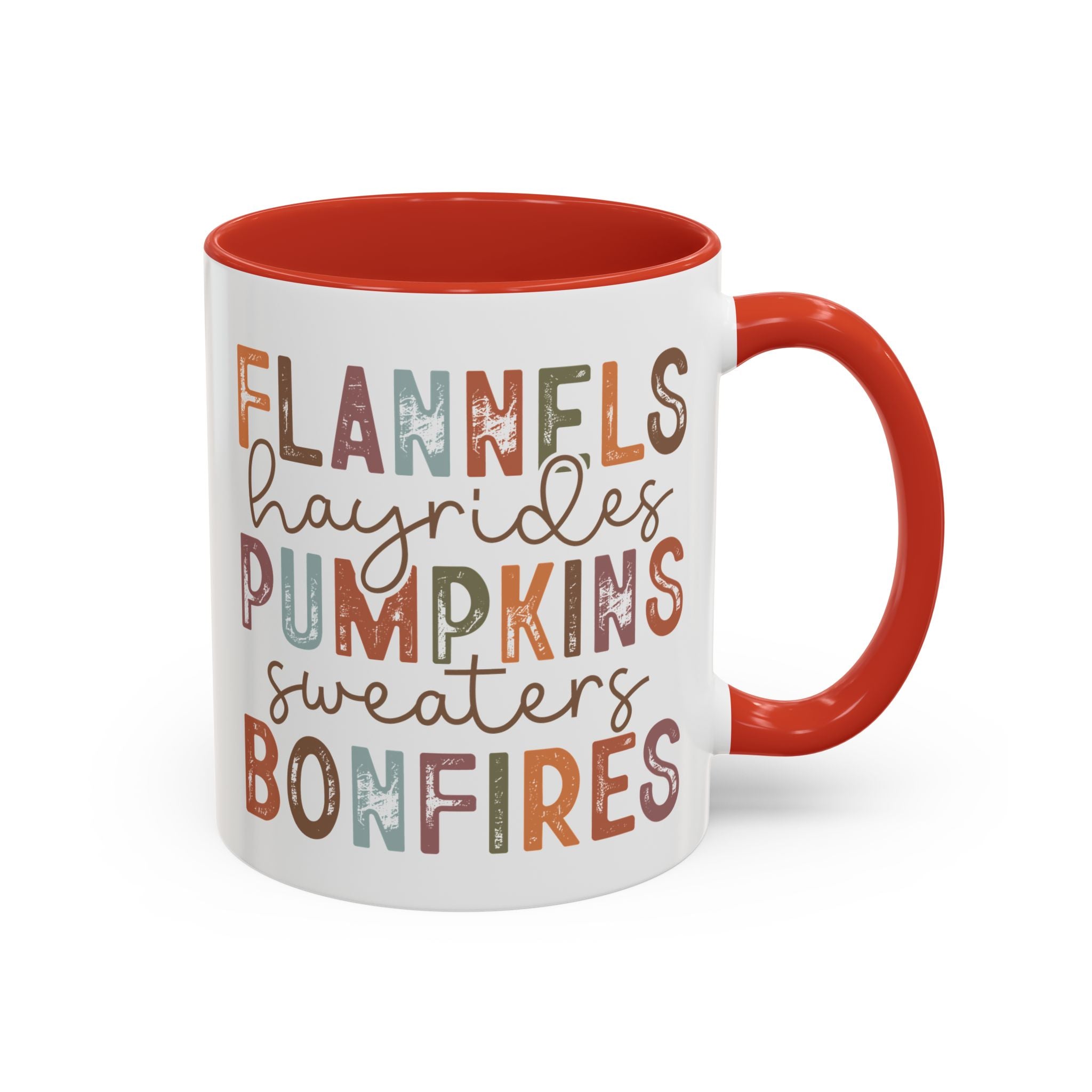 Flannels Hayrides Pumpkins Sweater and Bonfires Mug - 11oz / Red - Wild Pour