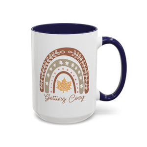 Getting Cozy, Boho Fall Rainbow Mug - 15oz / Navy - Wild Pour