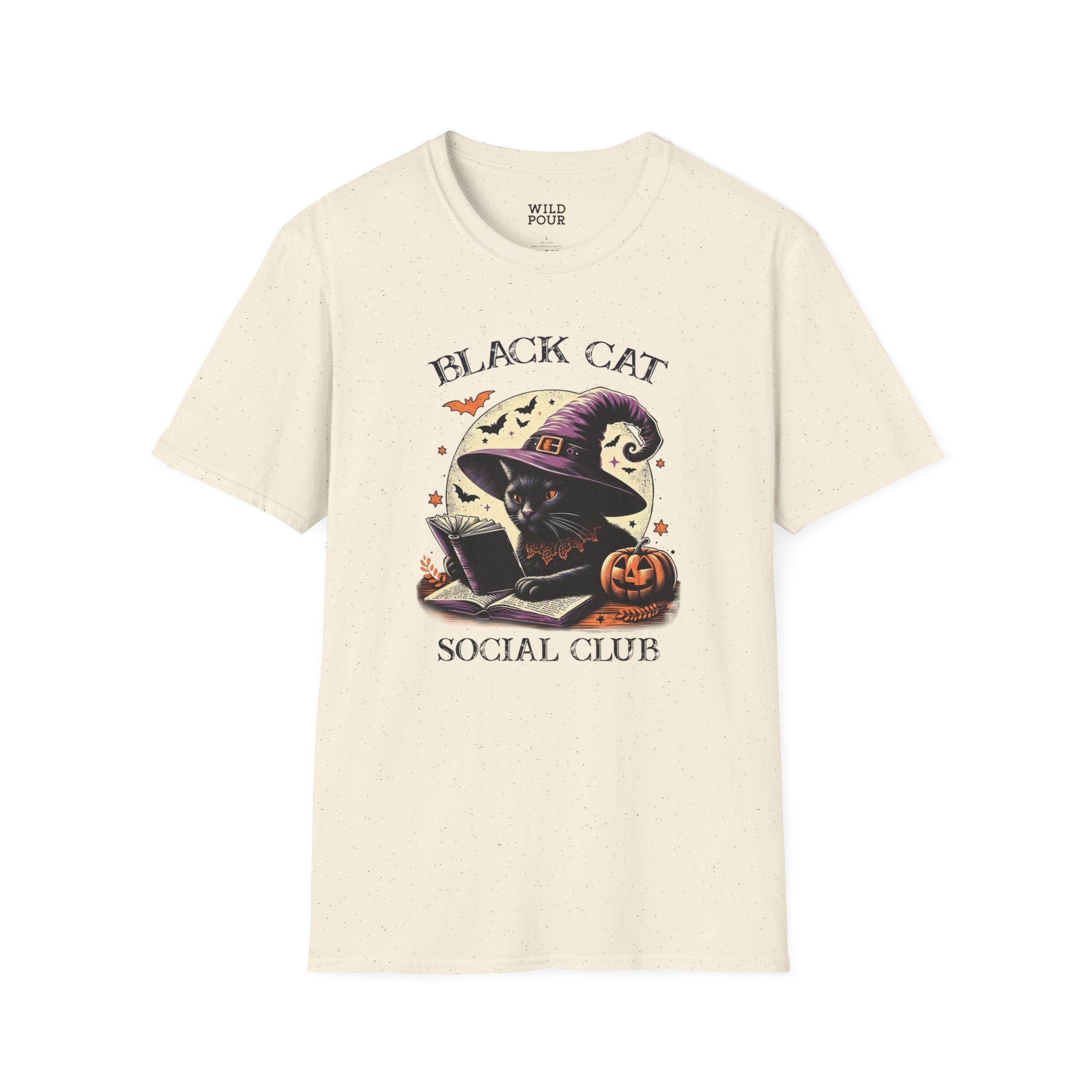 Black Cat Social Club Tee - Natural / S - Wild Pour