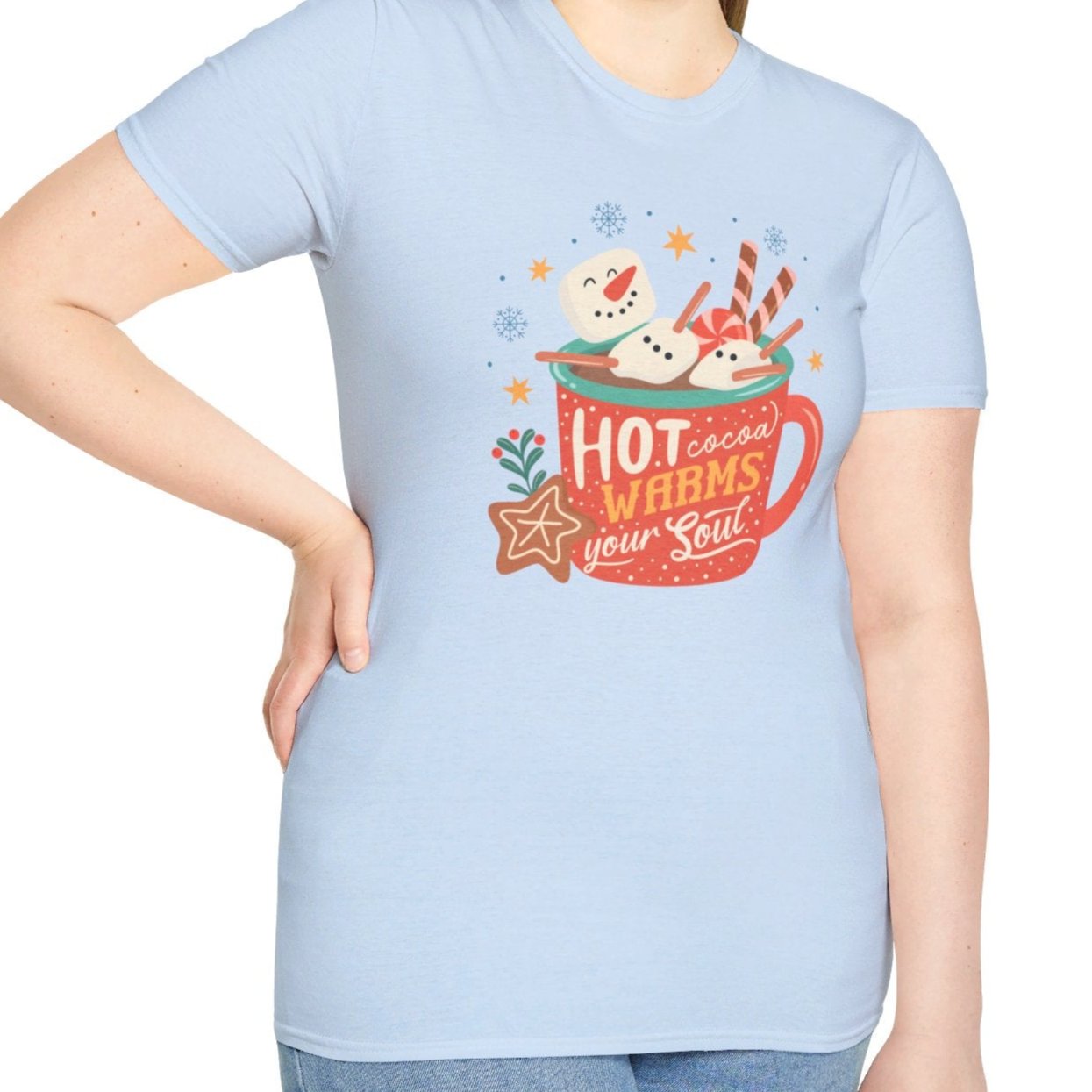 Hot Cocoa Warms Your Soul, Snowman Tee