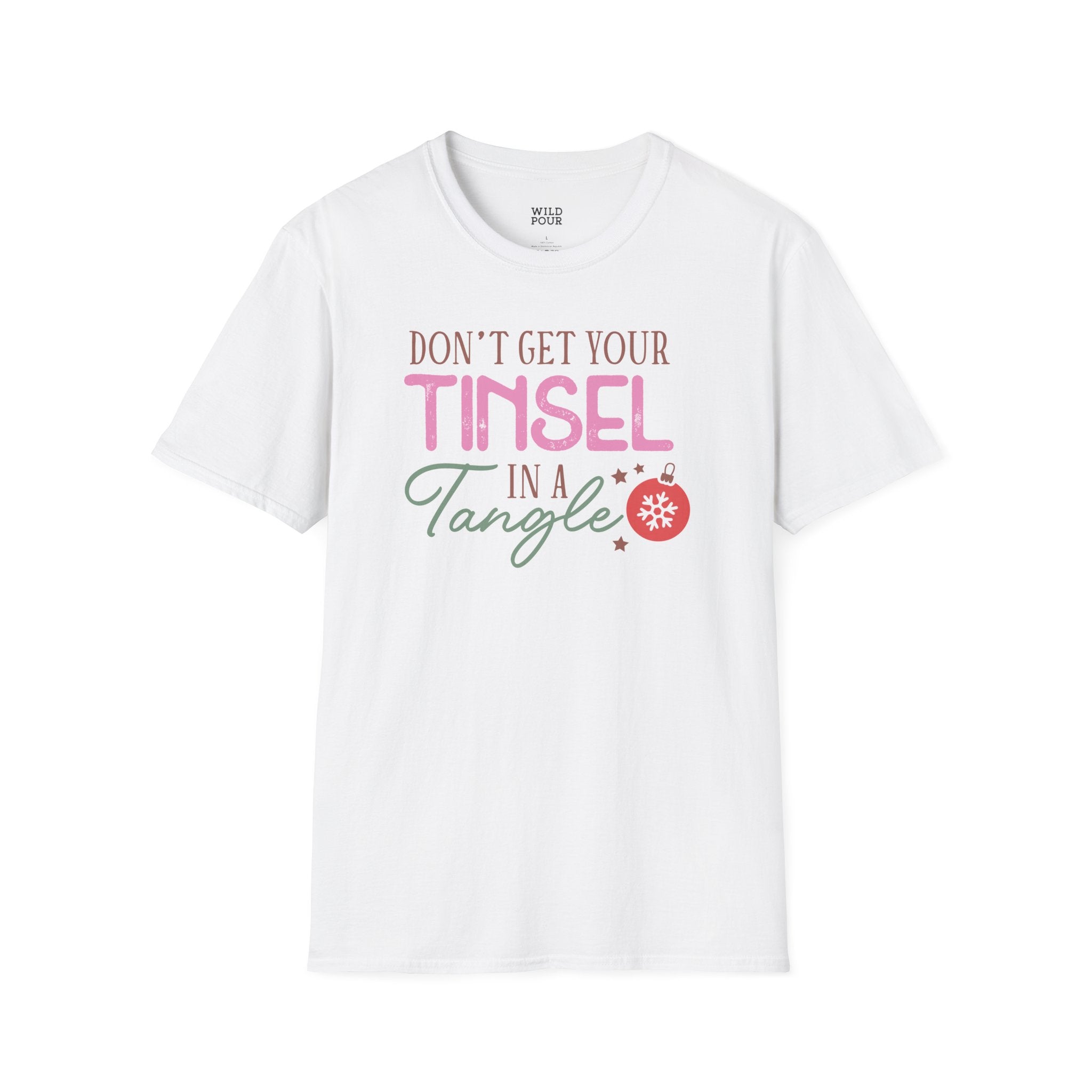 Don't Get Your Tinsel in a Tangle Tee - S / White - Wild Pour