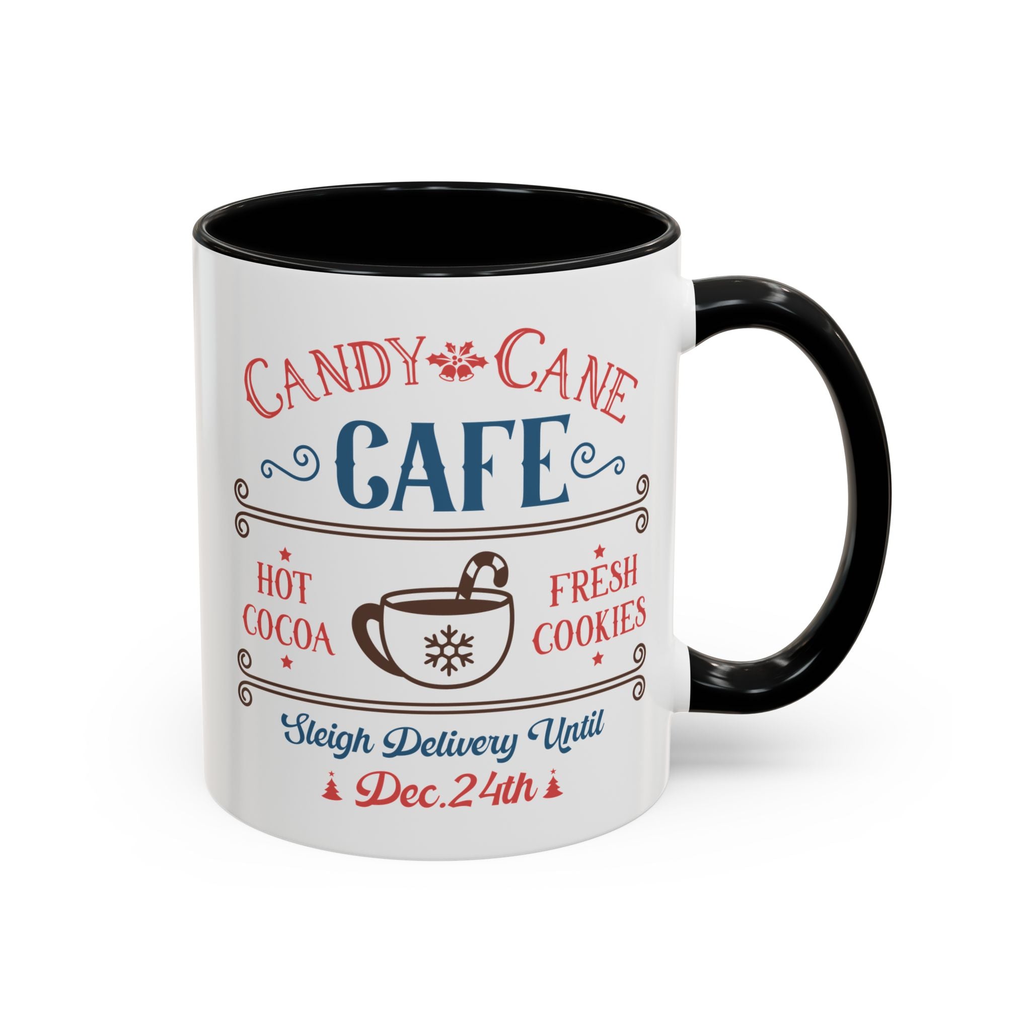 Candy Cane Cafe Mug - 11oz / Black - Wild Pour