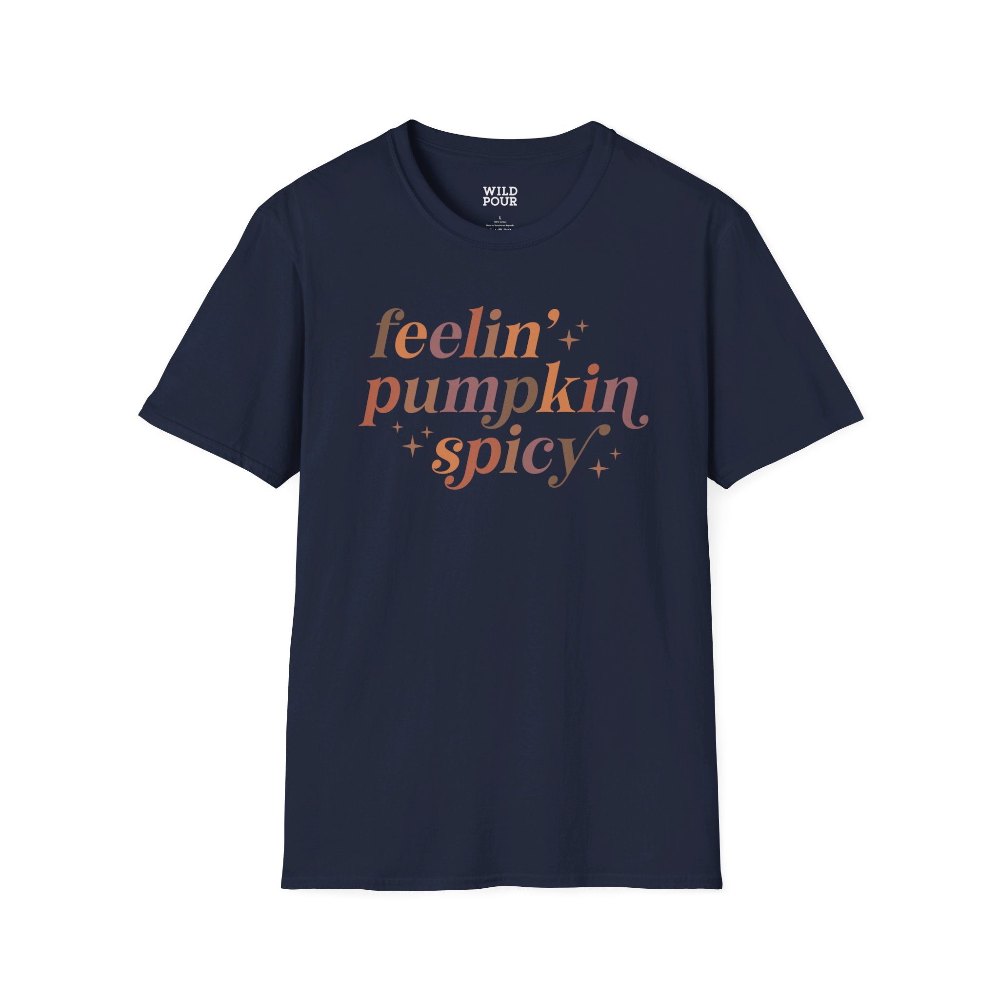 Feelin' Pumpkin Spicy Tee - S / Navy - Wild Pour