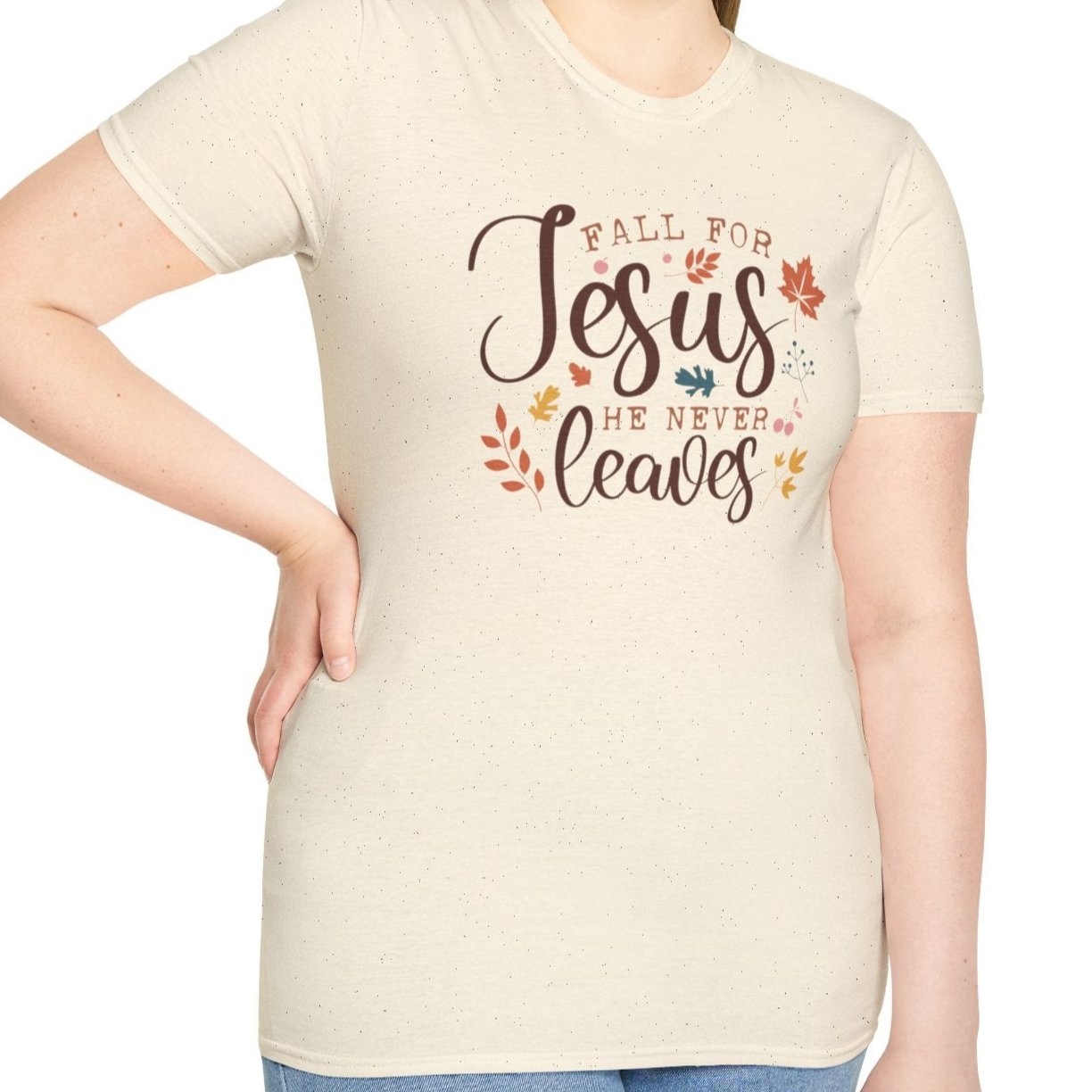 Fall for Jesus, He Never Leaves Tee