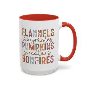 Flannels Hayrides Pumpkins Sweater and Bonfires Mug - 15oz / Red - Wild Pour