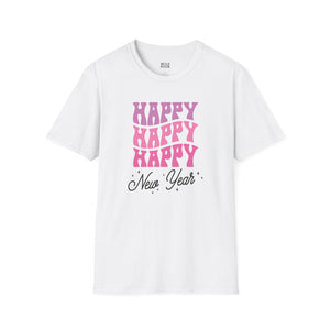 Happy Happy Happy New Year Tee - S / White - Wild Pour