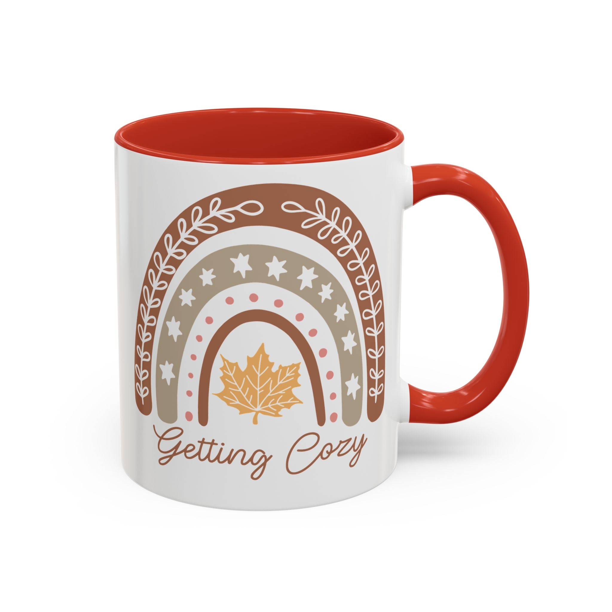 Getting Cozy, Boho Fall Rainbow Mug - 11oz / Red - Wild Pour