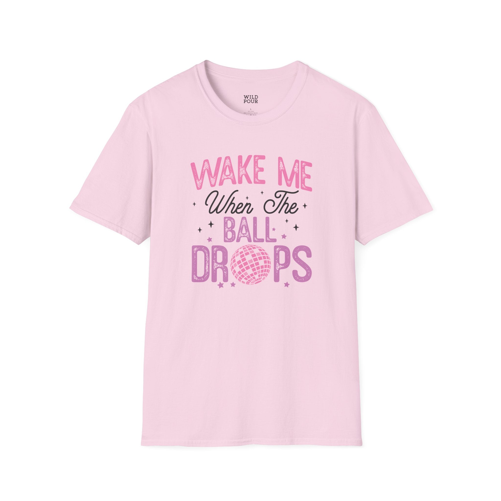 Wake Me When the Ball Drops Tee - S / Light Pink - Wild Pour