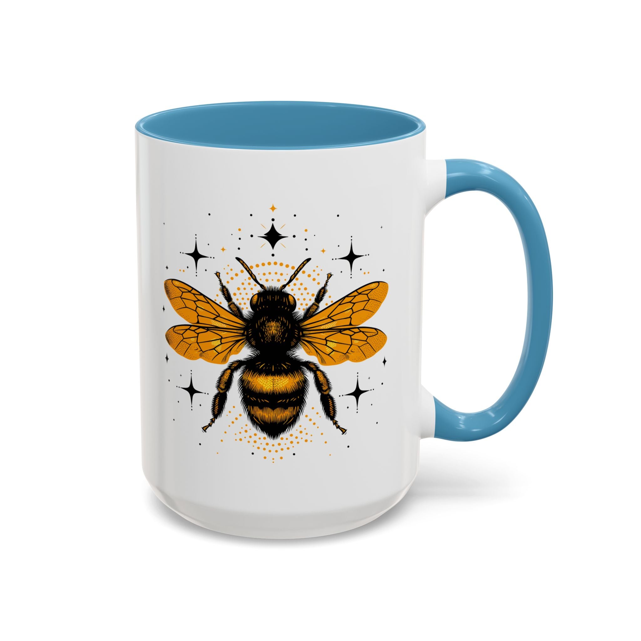 Honey Bee, Style A, Mug - 15oz / Light Blue - Wild Pour