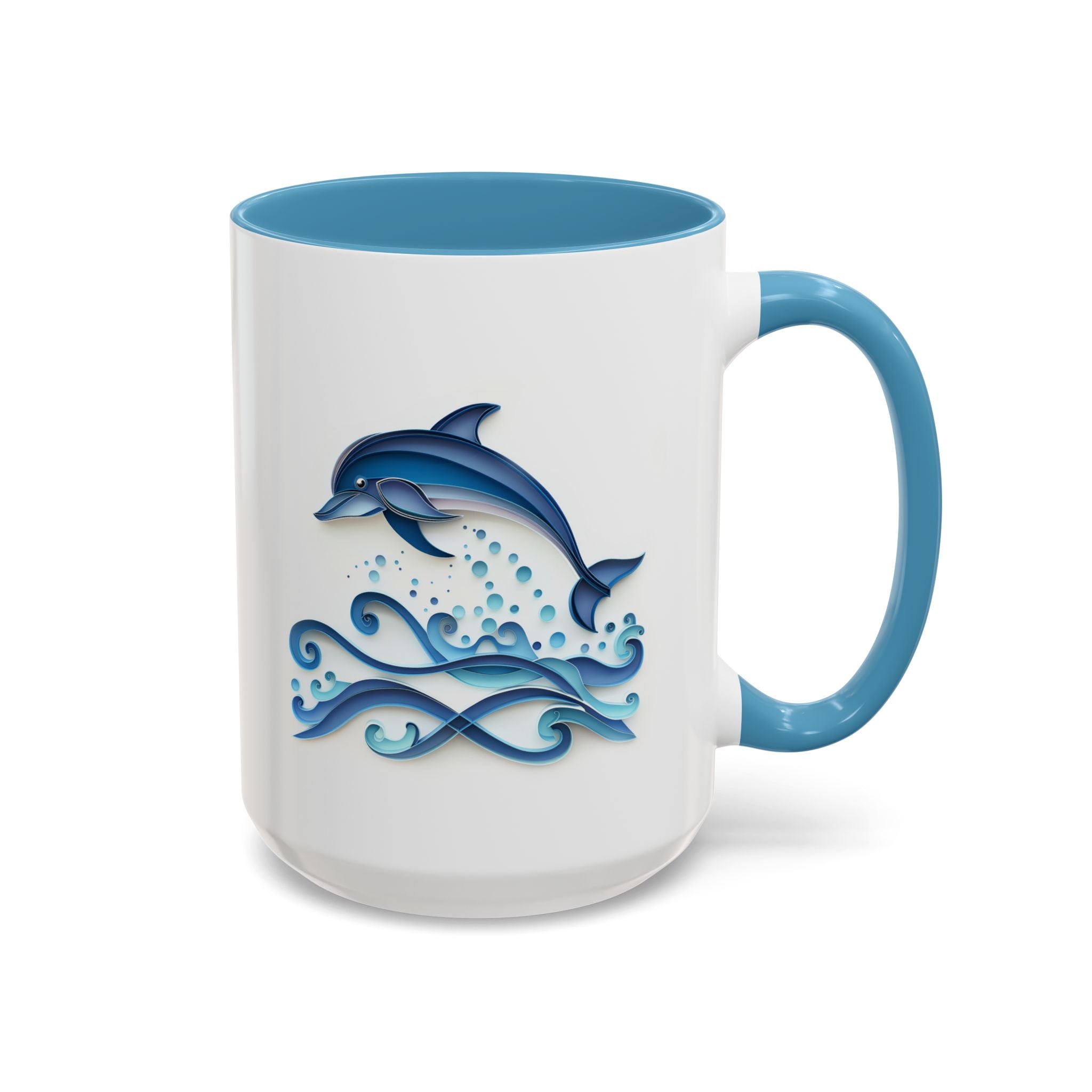 Leaping Dolphin Paper Quilling Mug - 15oz / Light Blue - Wild Pour