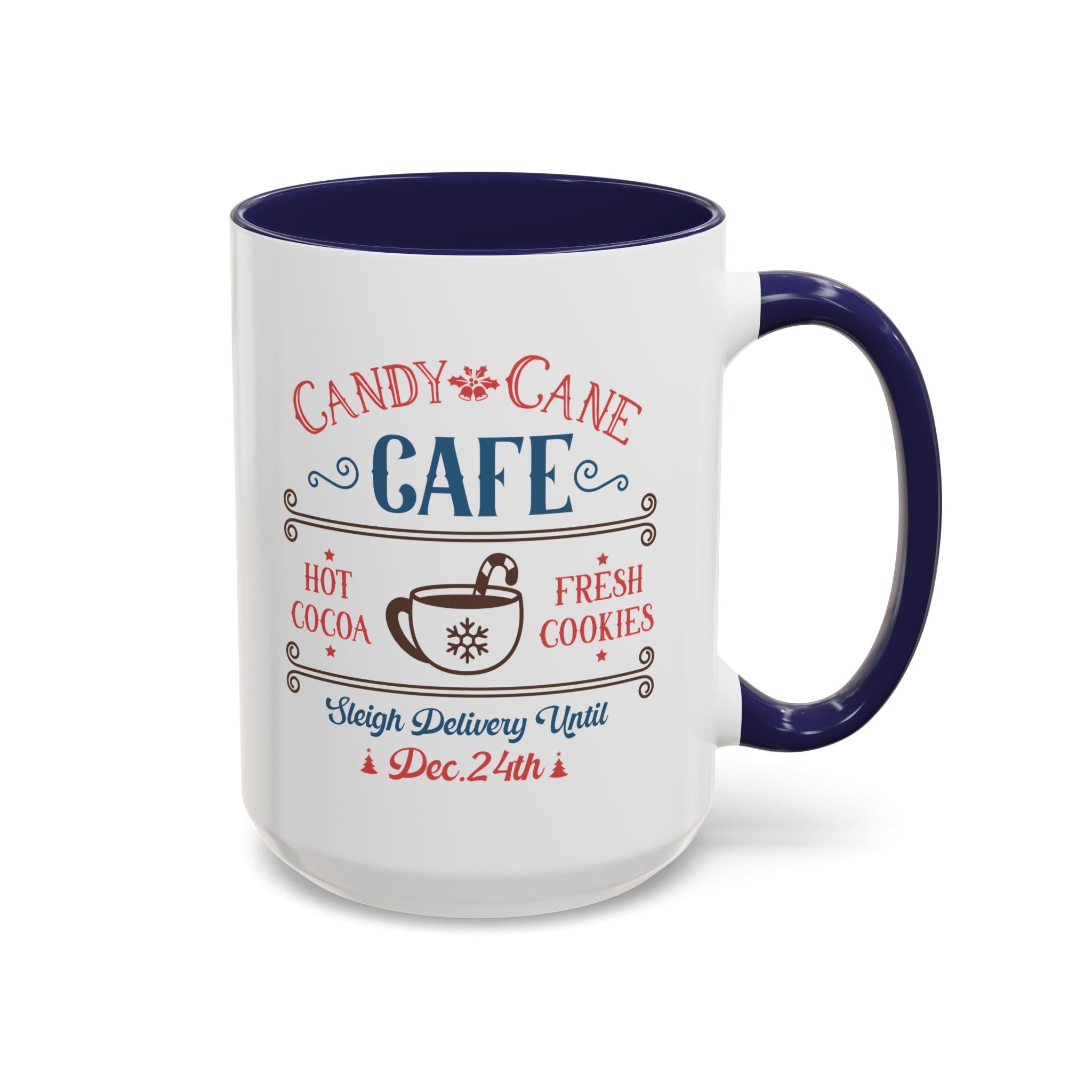 Candy Cane Cafe Mug - 15oz / Navy - Wild Pour