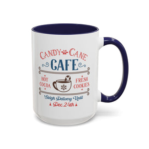 Candy Cane Cafe Mug - 15oz / Navy - Wild Pour