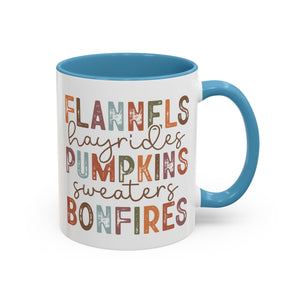 Flannels Hayrides Pumpkins Sweater and Bonfires Mug - 11oz / Light Blue - Wild Pour