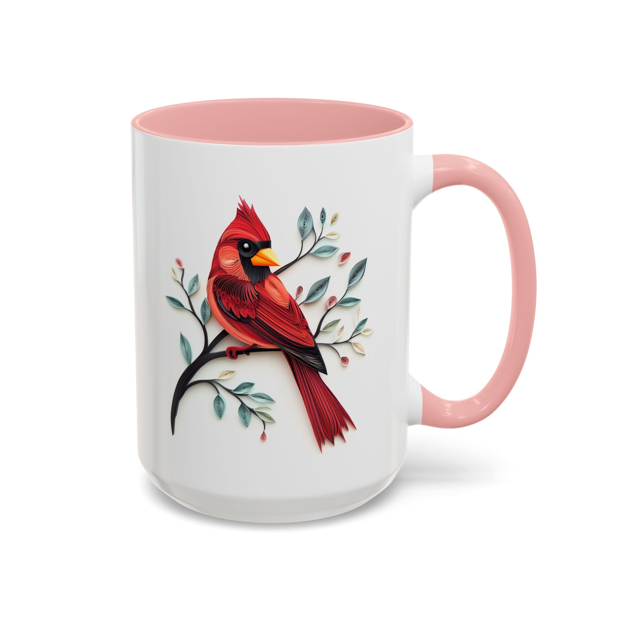 Cardinal, Paper Quilling Mug - 15oz / Pink - Wild Pour