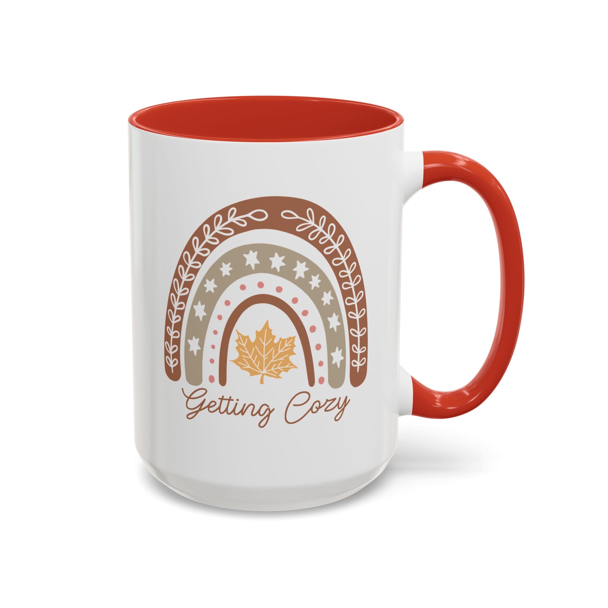 Getting Cozy, Boho Fall Rainbow Mug - 15oz / Red - Wild Pour