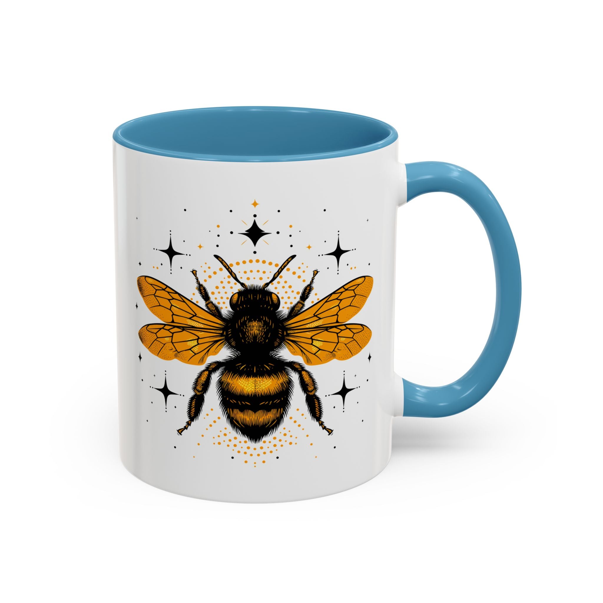 Honey Bee, Style A, Mug - 11oz / Light Blue - Wild Pour