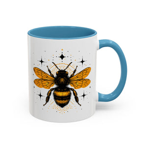 Honey Bee, Style A, Mug - 11oz / Light Blue - Wild Pour