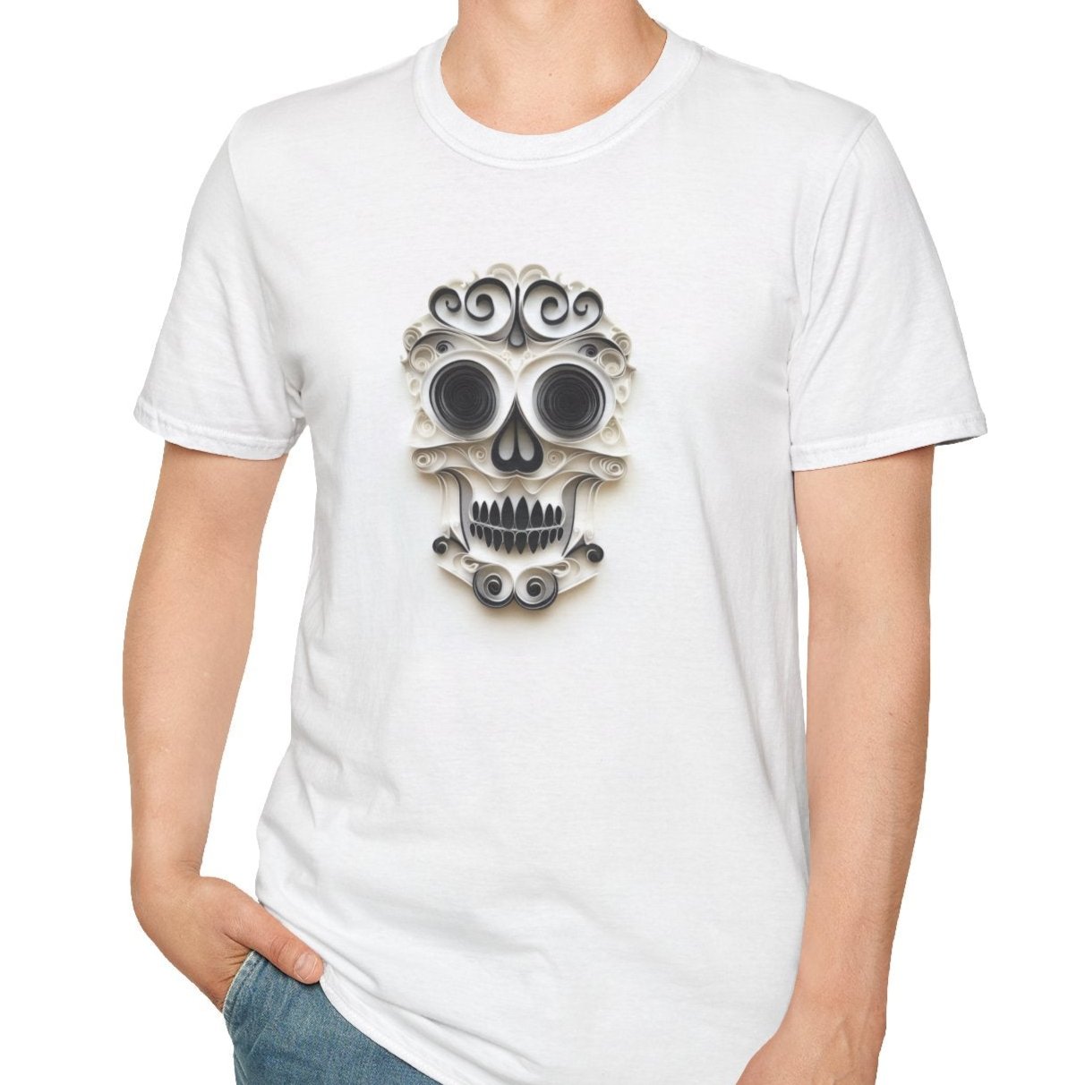 Black & White Skull, Paper Quilling Tee - Wild Pour