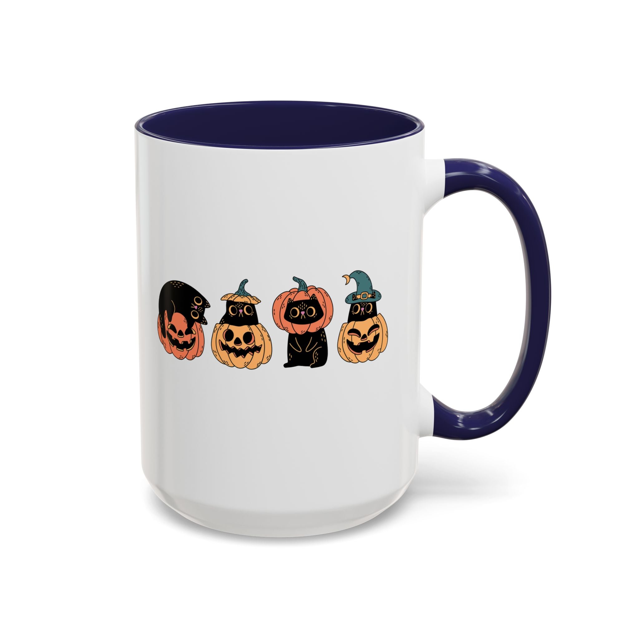 Black Cats and Pumpkins Mug - 15oz / Navy - Wild Pour