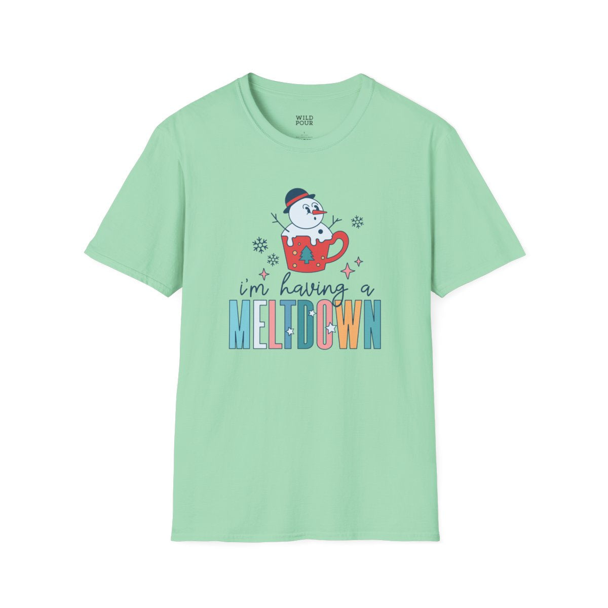 I'm Having a Meltdown, Snowman Tee - S / Mint Green - Wild Pour