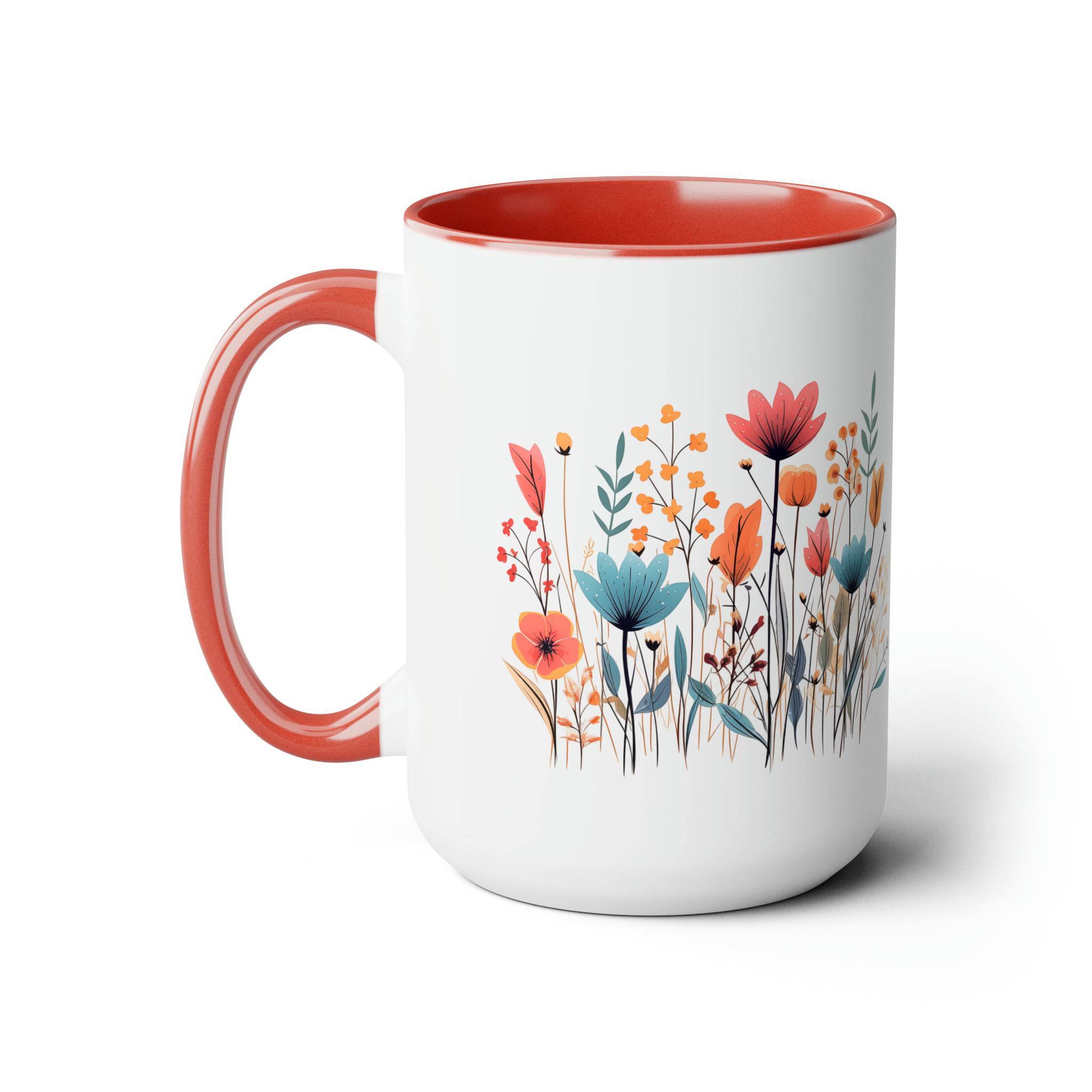 Spring Wildflowers, 15oz 11oz Coffee Mug, Boho Wildflowers Cottagecore, Flower Garden Lover, Gift For Her, Botanical, Spring Floral Nature - Wild Pour