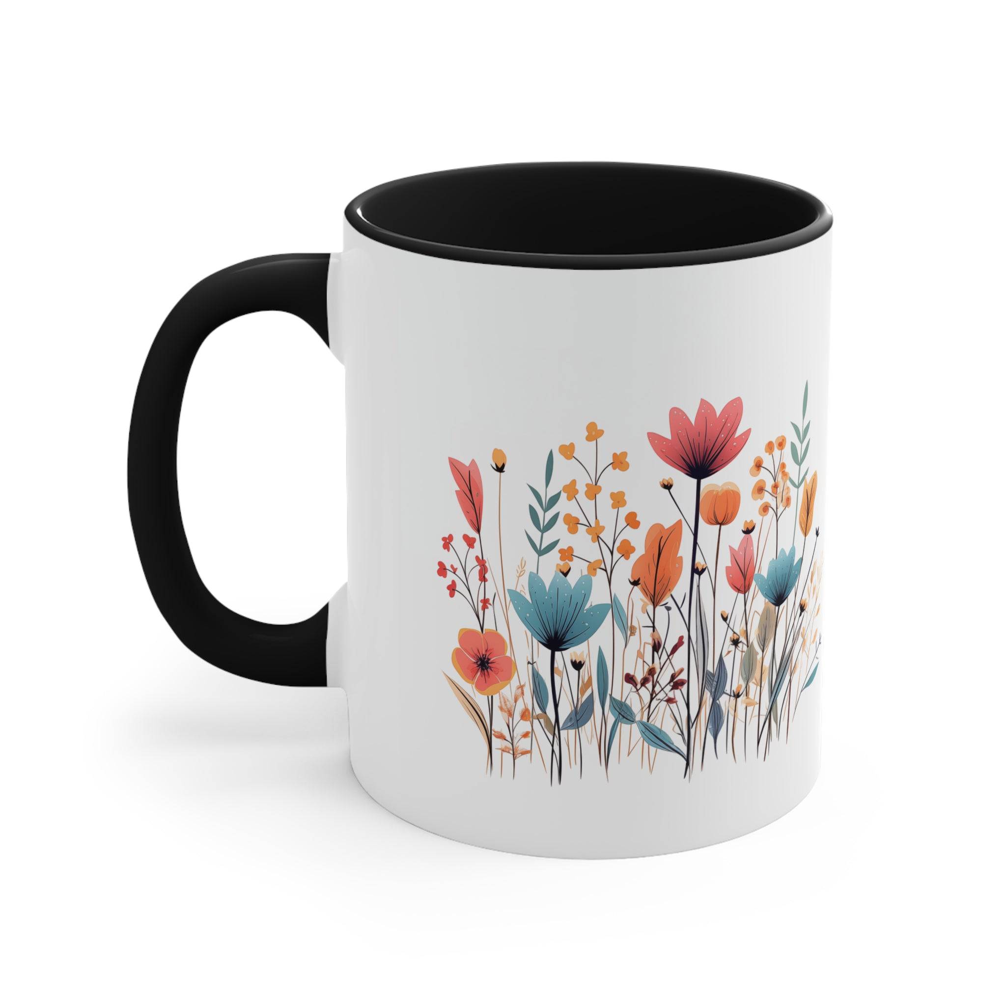 Spring Wildflowers, 15oz 11oz Coffee Mug, Boho Wildflowers Cottagecore, Flower Garden Lover, Gift For Her, Botanical, Spring Floral Nature - Wild Pour